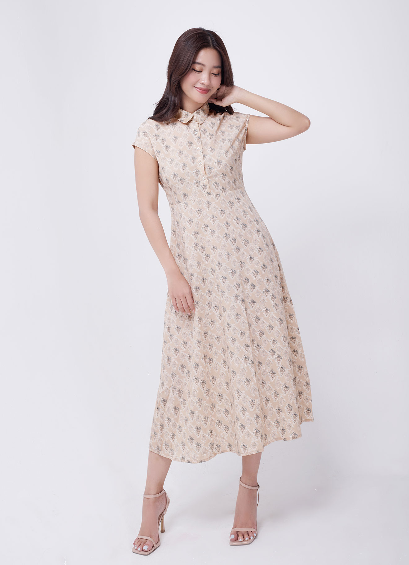 Beige by Sleeve Dress