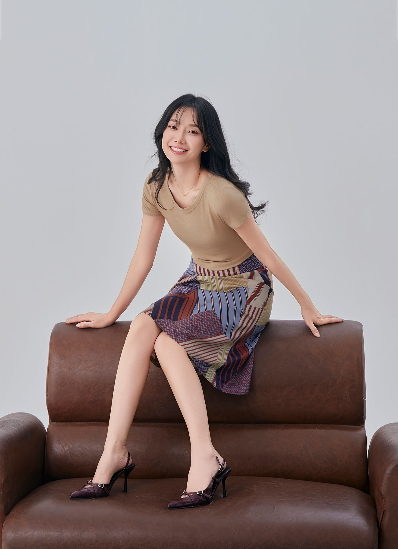 Birch by  A-Line Midi Skirt