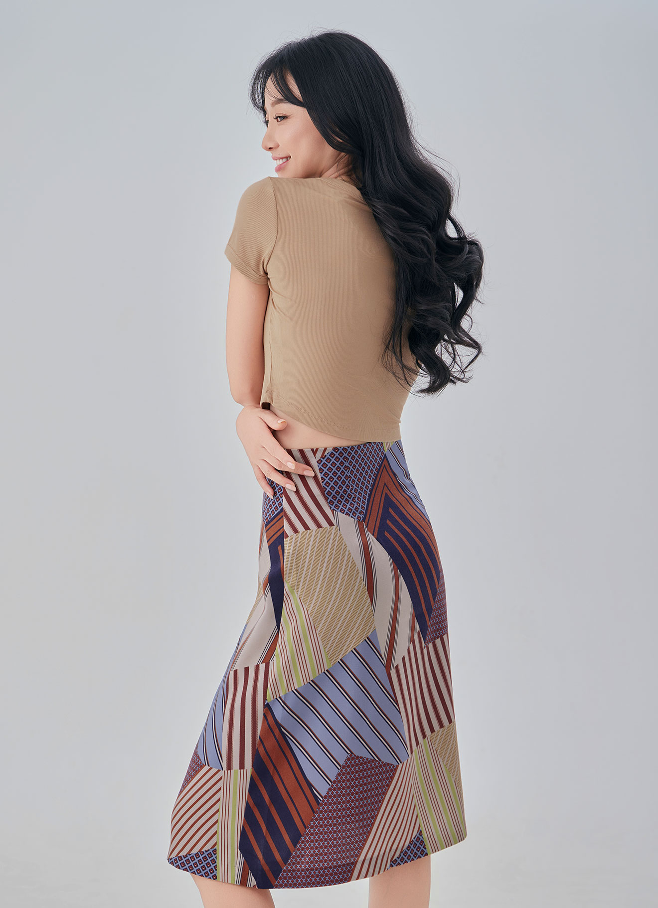 Birch by  A-Line Midi Skirt