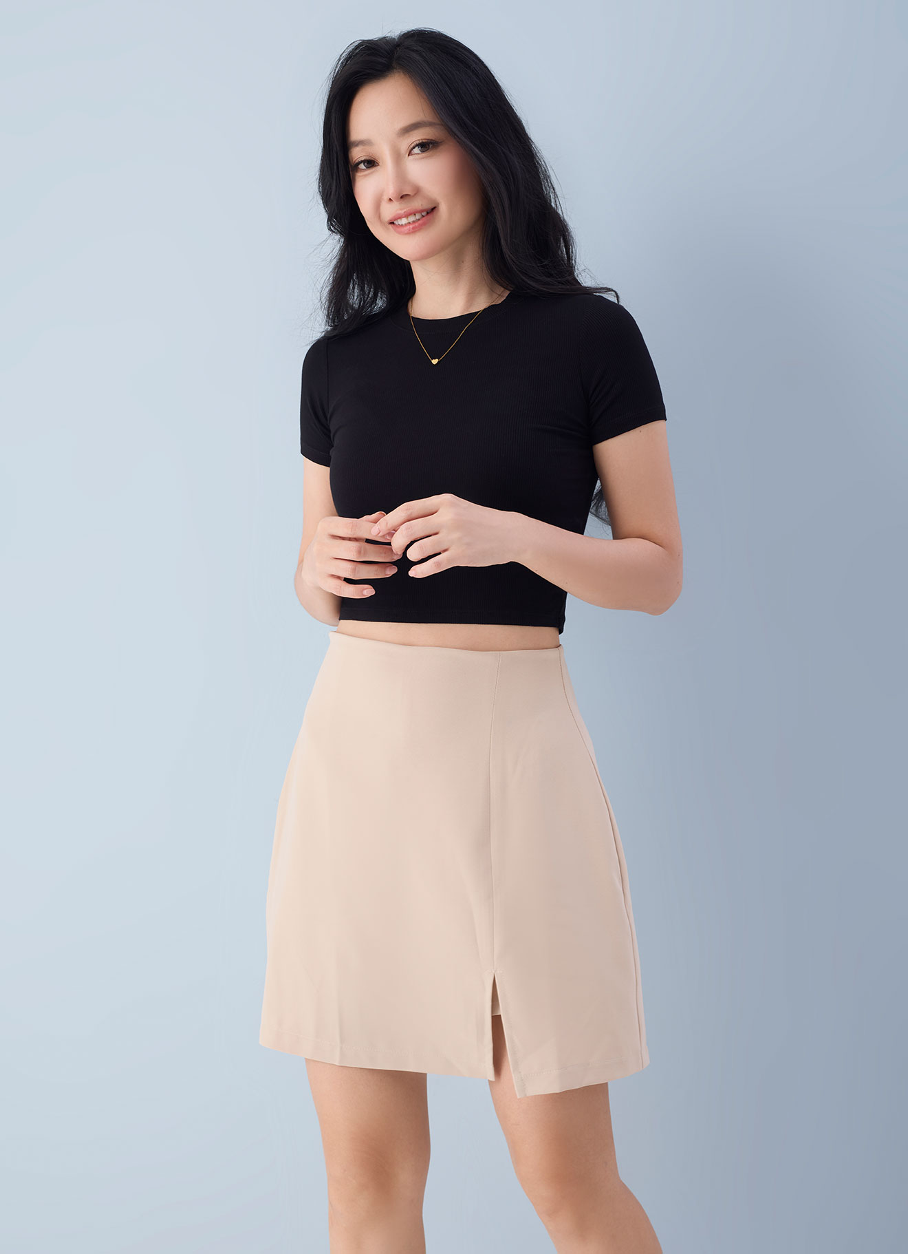 Biscotti  by Side Slit Mini Skirt