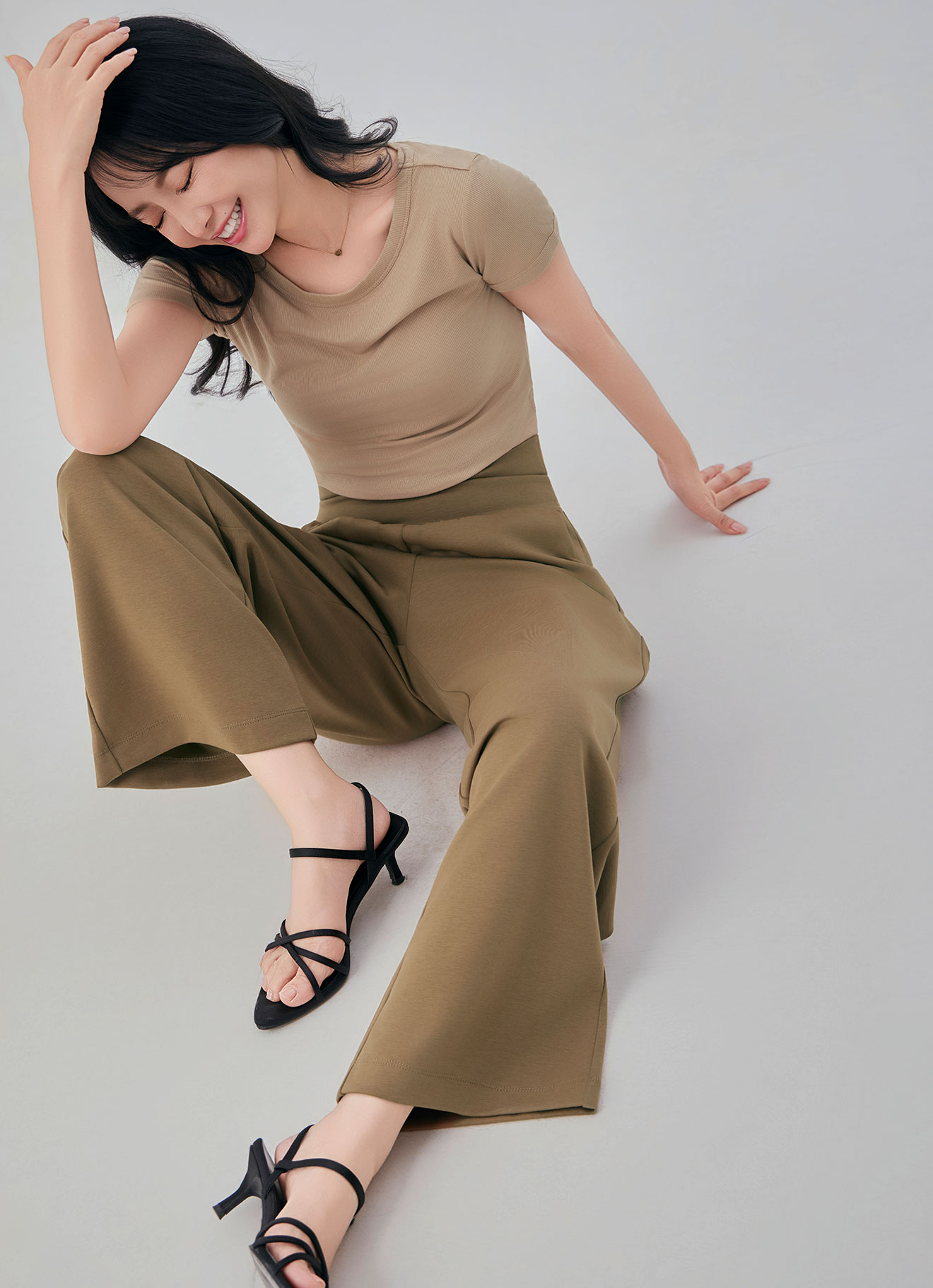 Bistre by High-Waist Wide-Leg Pants