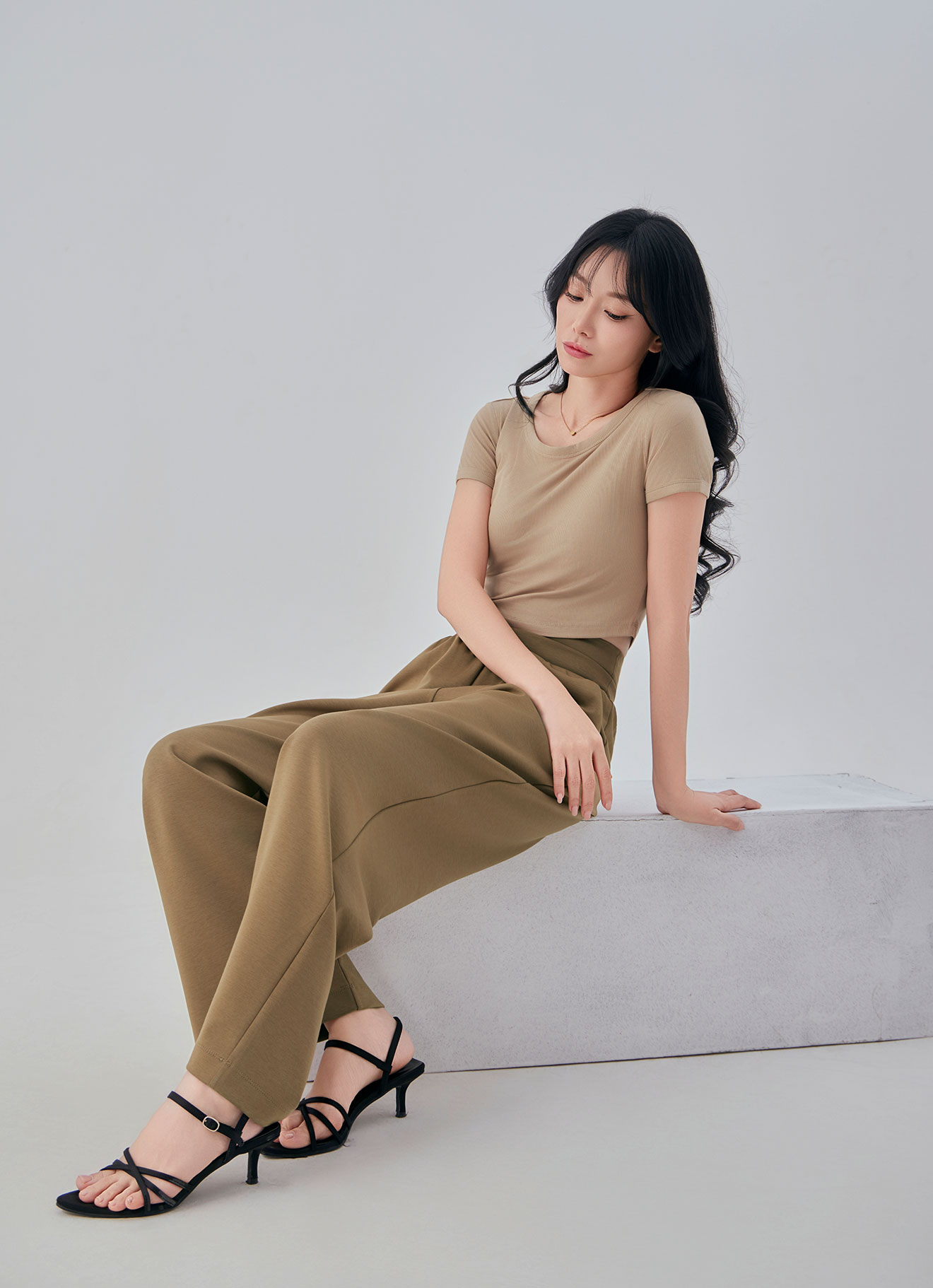 Bistre by High-Waist Wide-Leg Pants