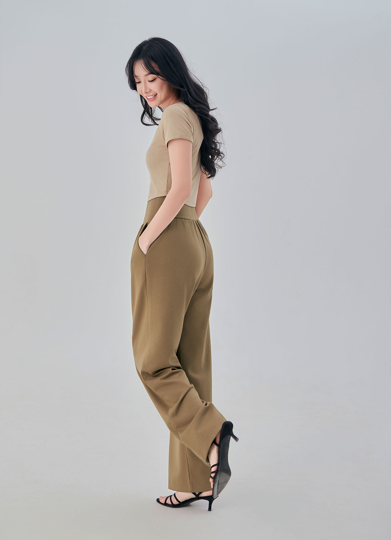 Bistre by High-Waist Wide-Leg Pants
