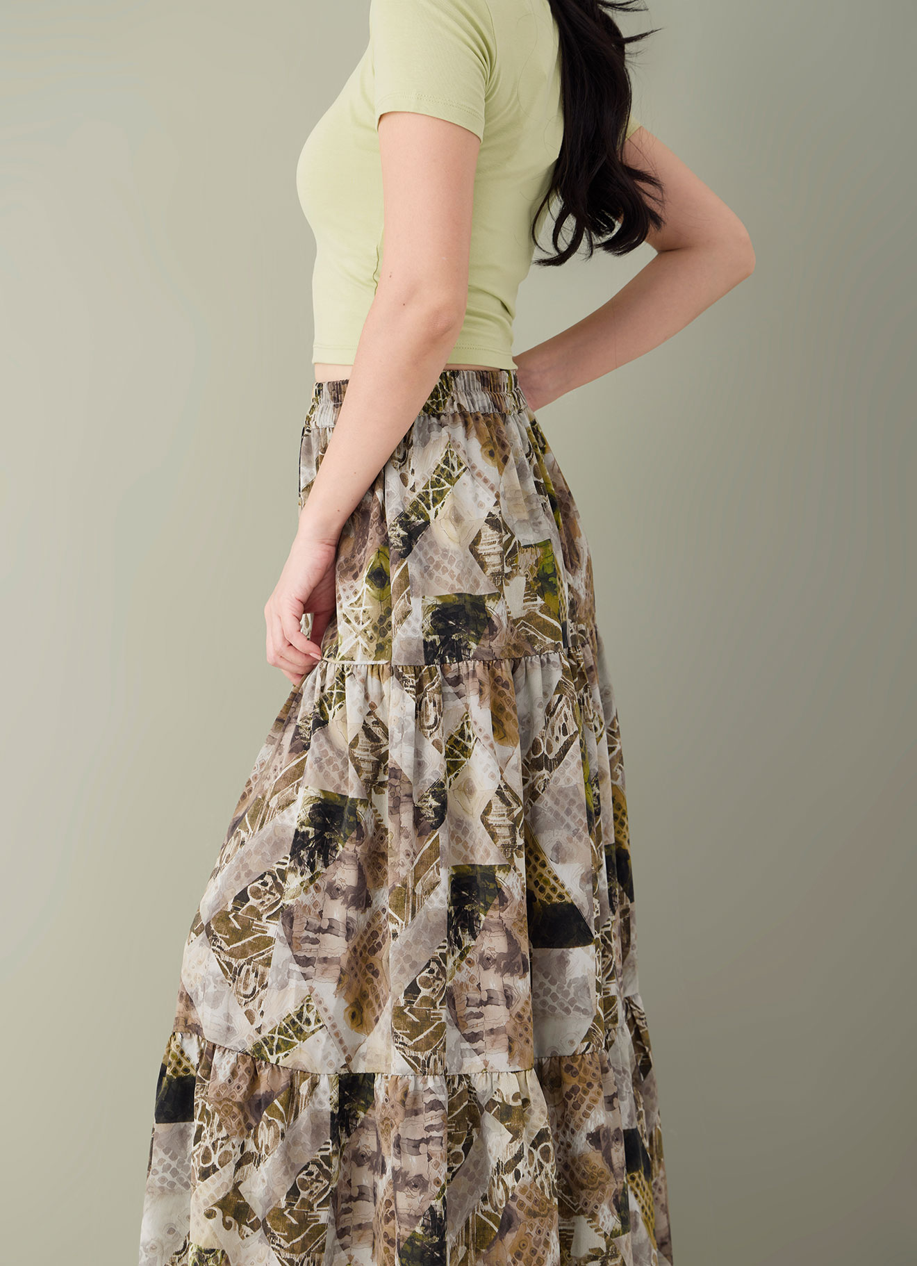 Black-Forest by Elastic Waist Maxi Skirt