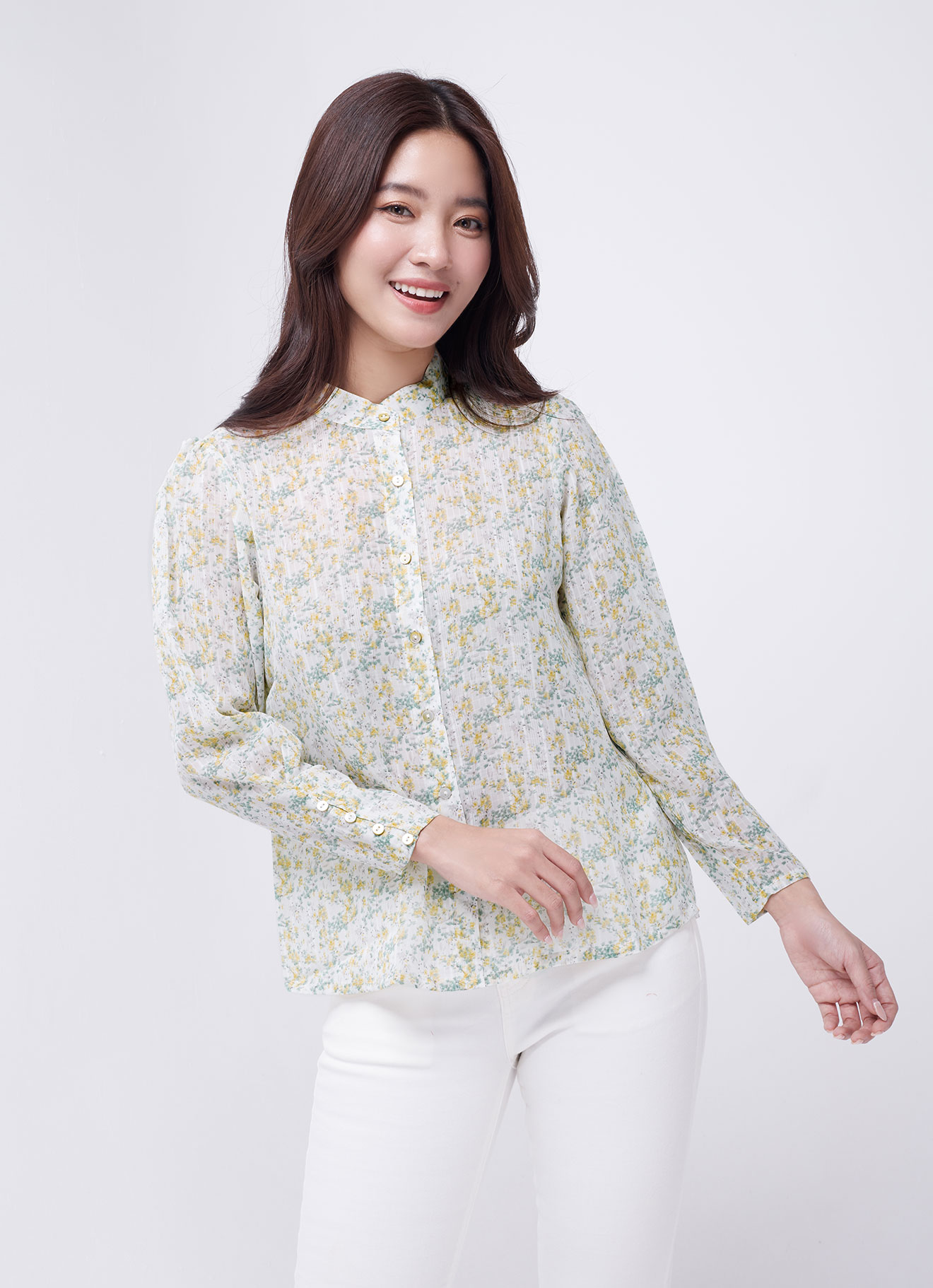 Blanc-de-Blanc by Long Sleeve Blouse