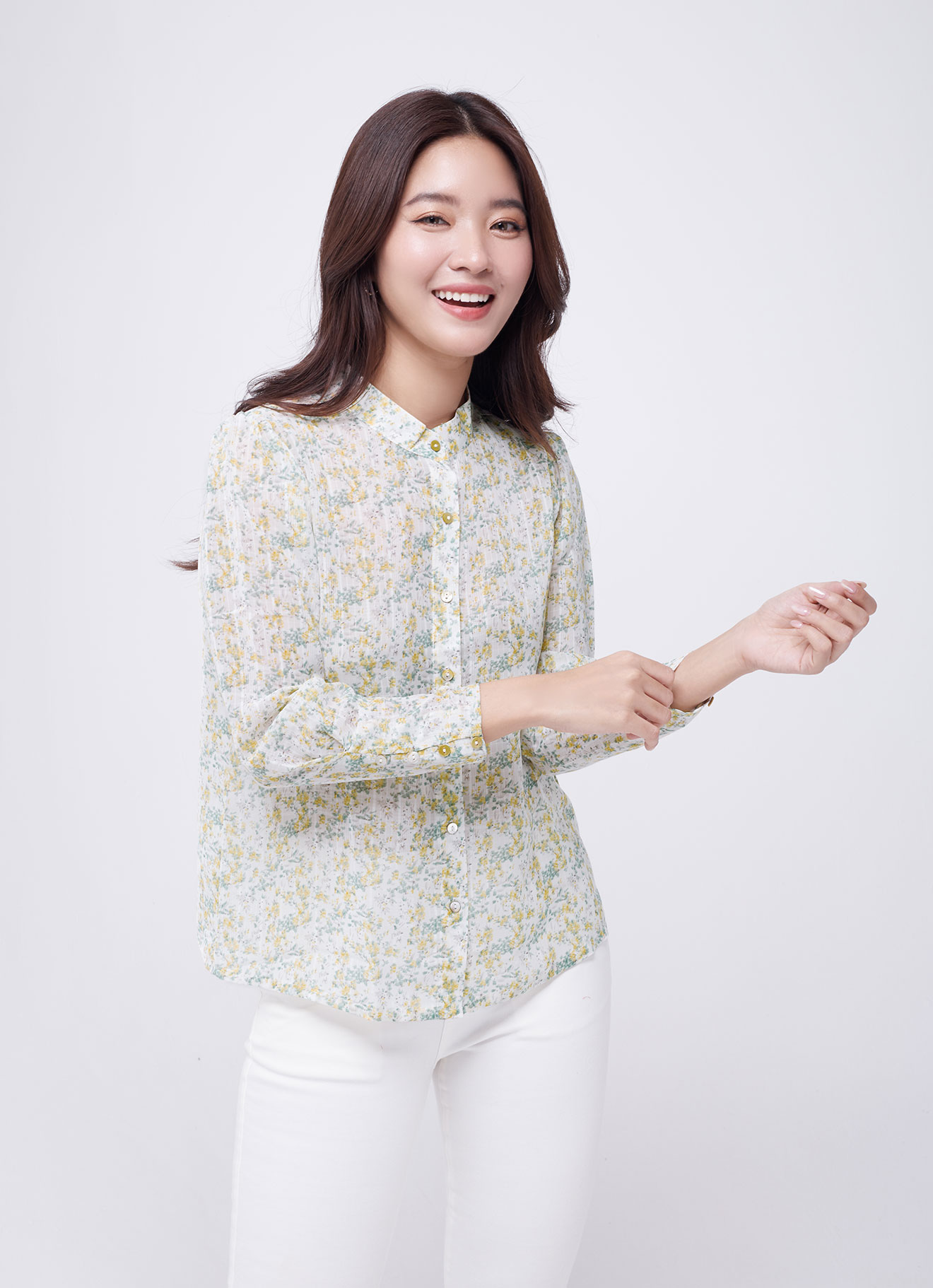 Blanc-de-Blanc by Long Sleeve Blouse