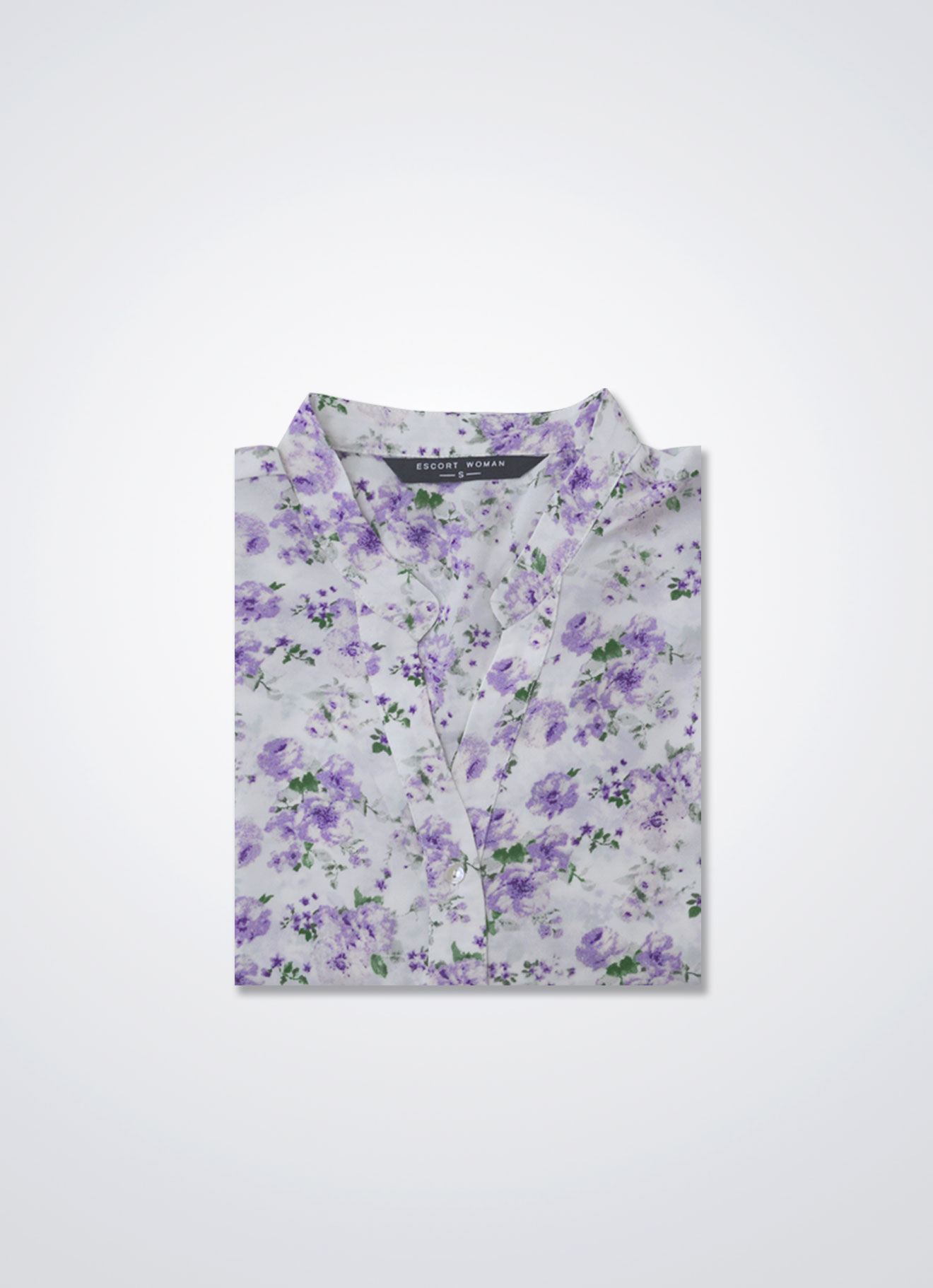 Blanc-de-Blanc by Floral Printed Blouse