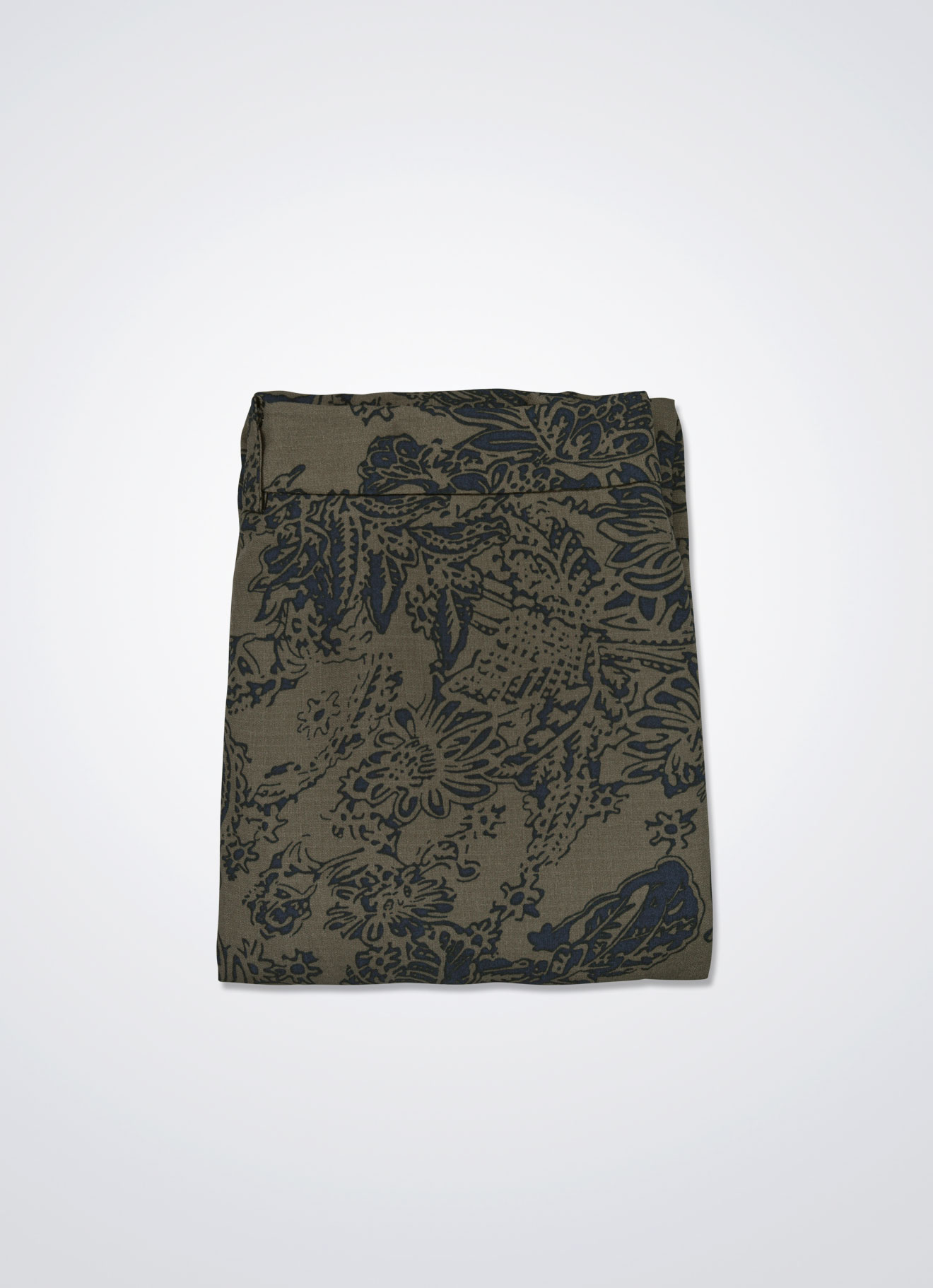 Blue-Graphite by Printed A-Line Midi Skirt