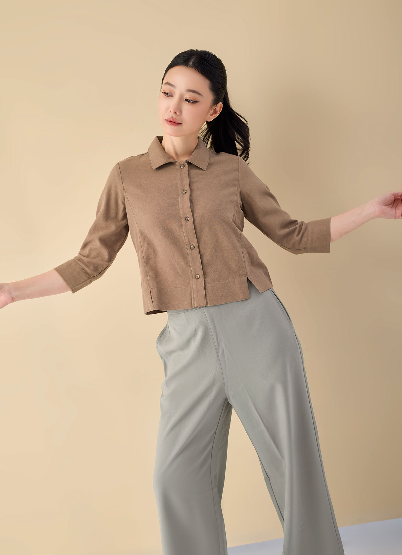 Breen by Shirt Collor Top