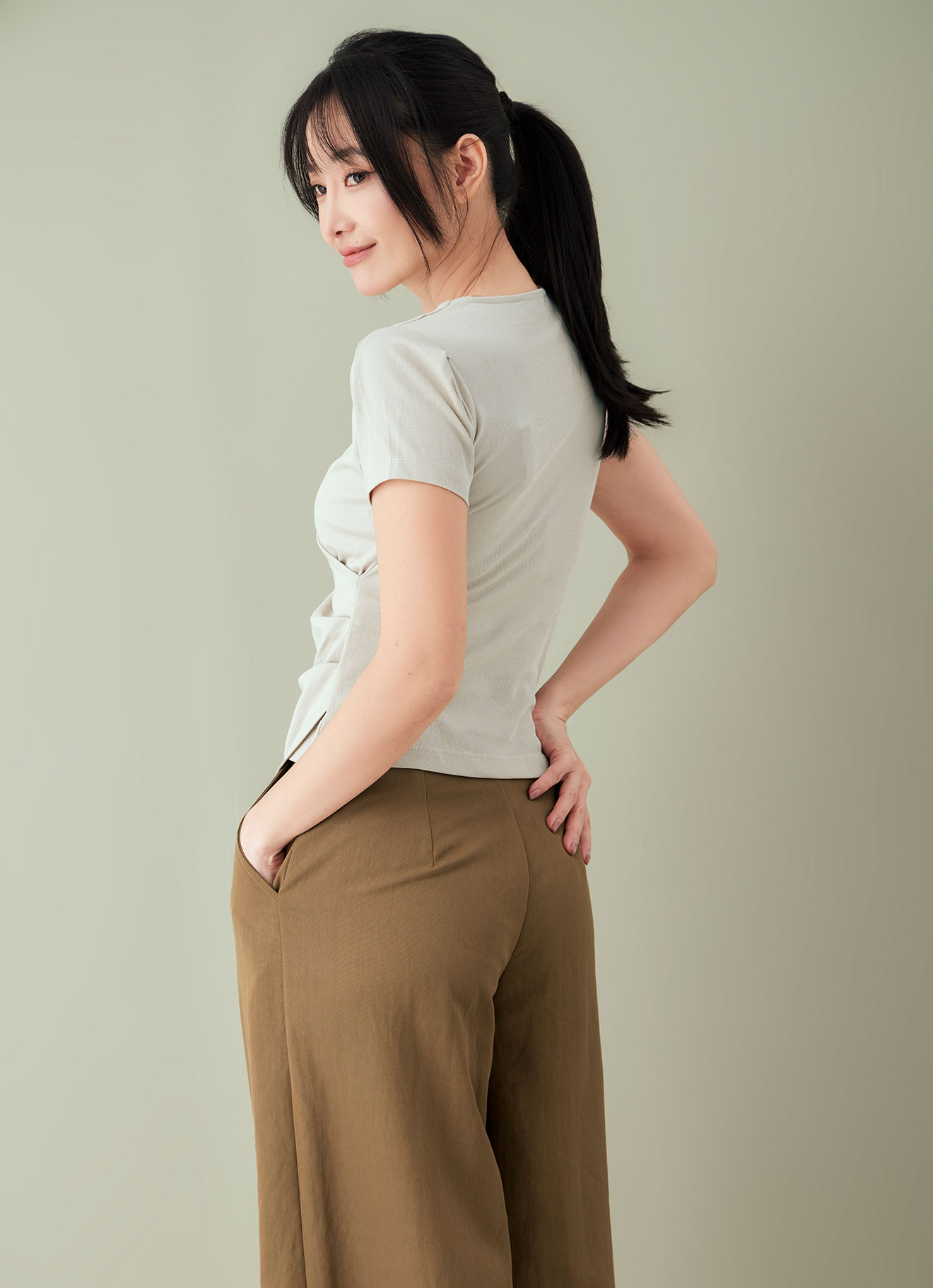 Bridal-Blush by Short Sleeve Wrap Top