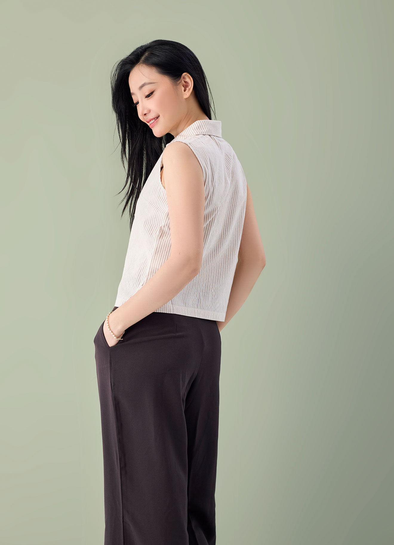Bright-White by Sleeveless Top