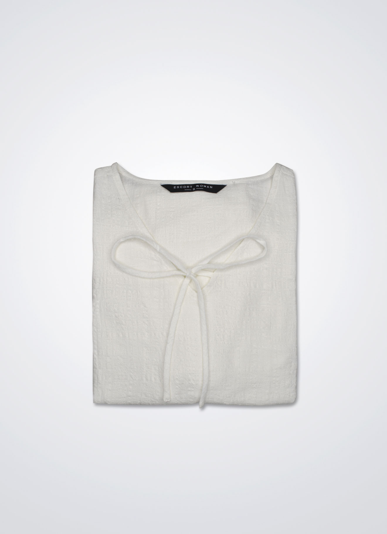 Bright-White by Sleeve Blouse