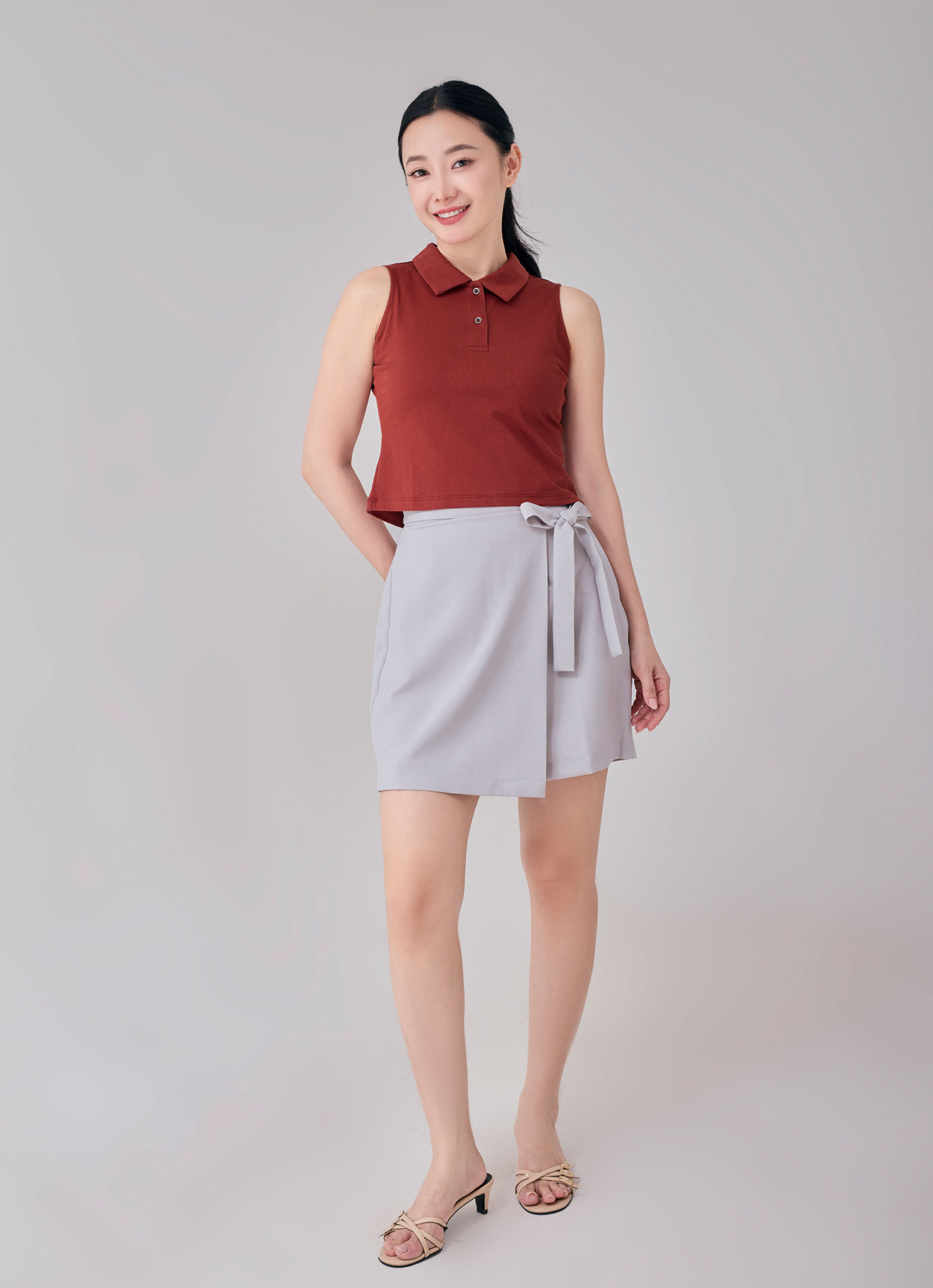 Burnt-Henna by Sleeveless Top