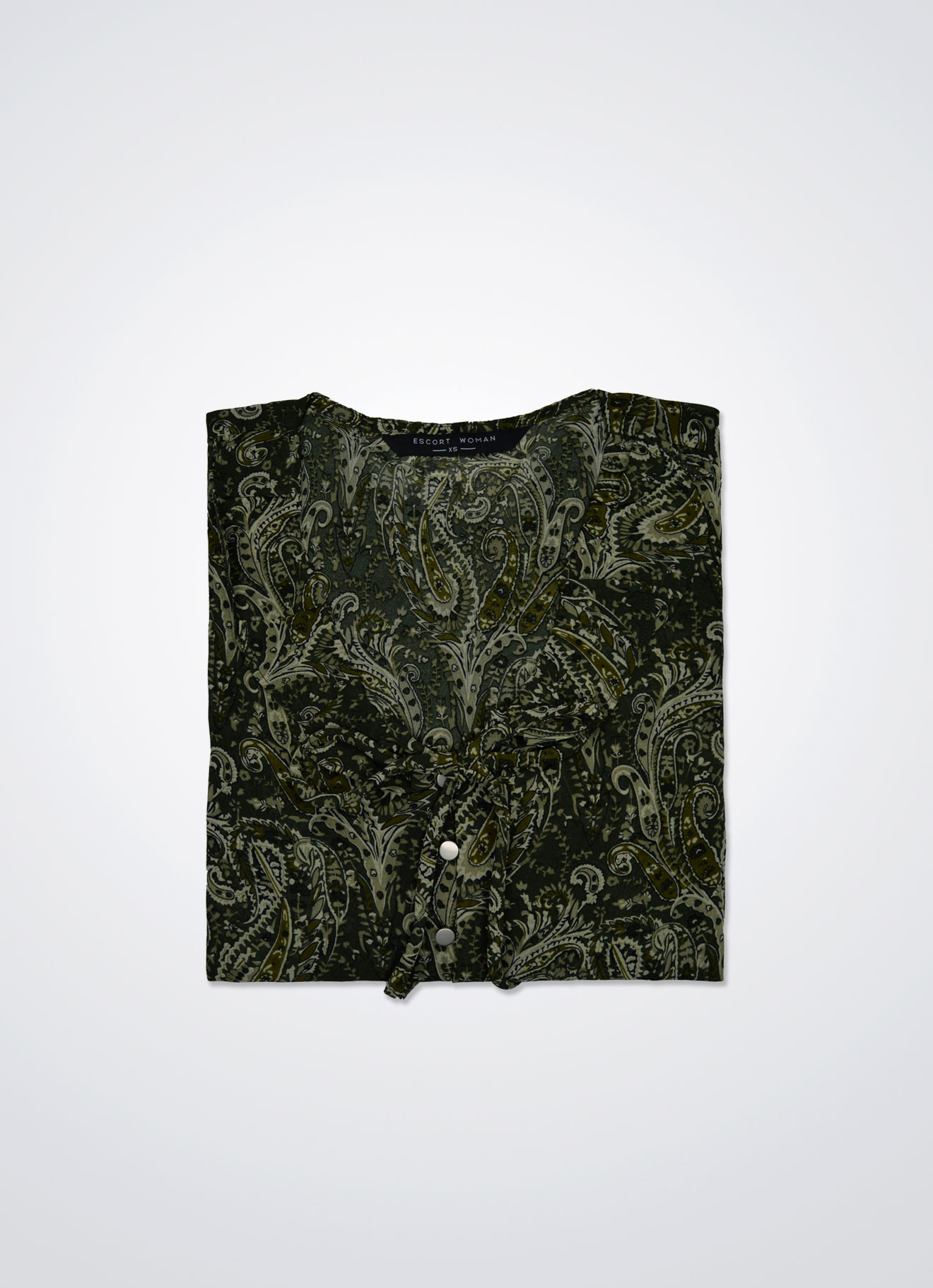 Burnt-Olive by Pleated Blouse