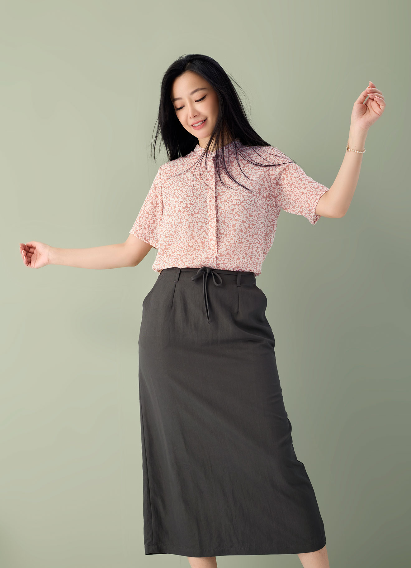 Café-Crème by Sleeve Blouse