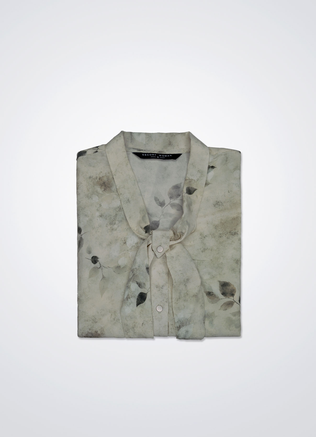 Canary-Green by Printed Blouse