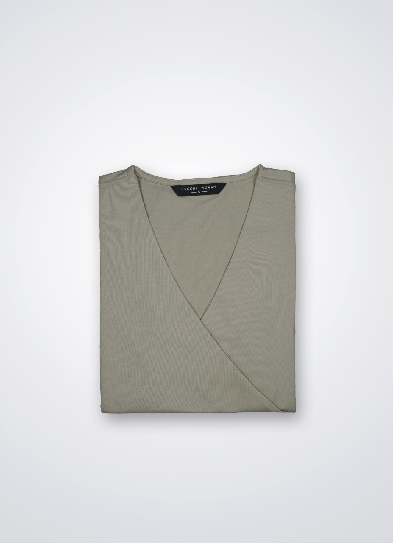 Cement by Short Sleeve Wrap Top