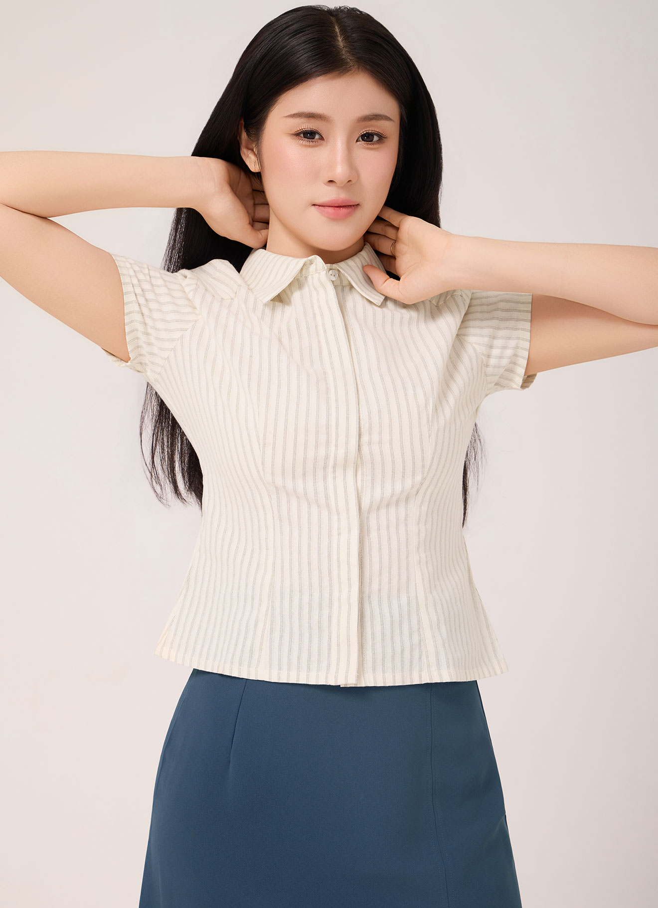 Chestnut by Short Sleeve Striped Shirt