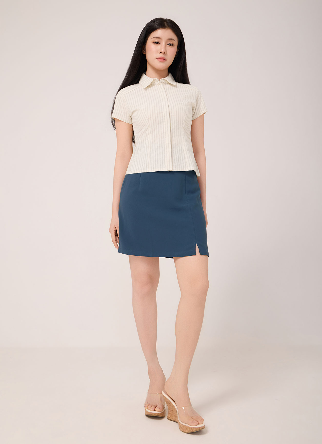 Chestnut by Short Sleeve Striped Shirt