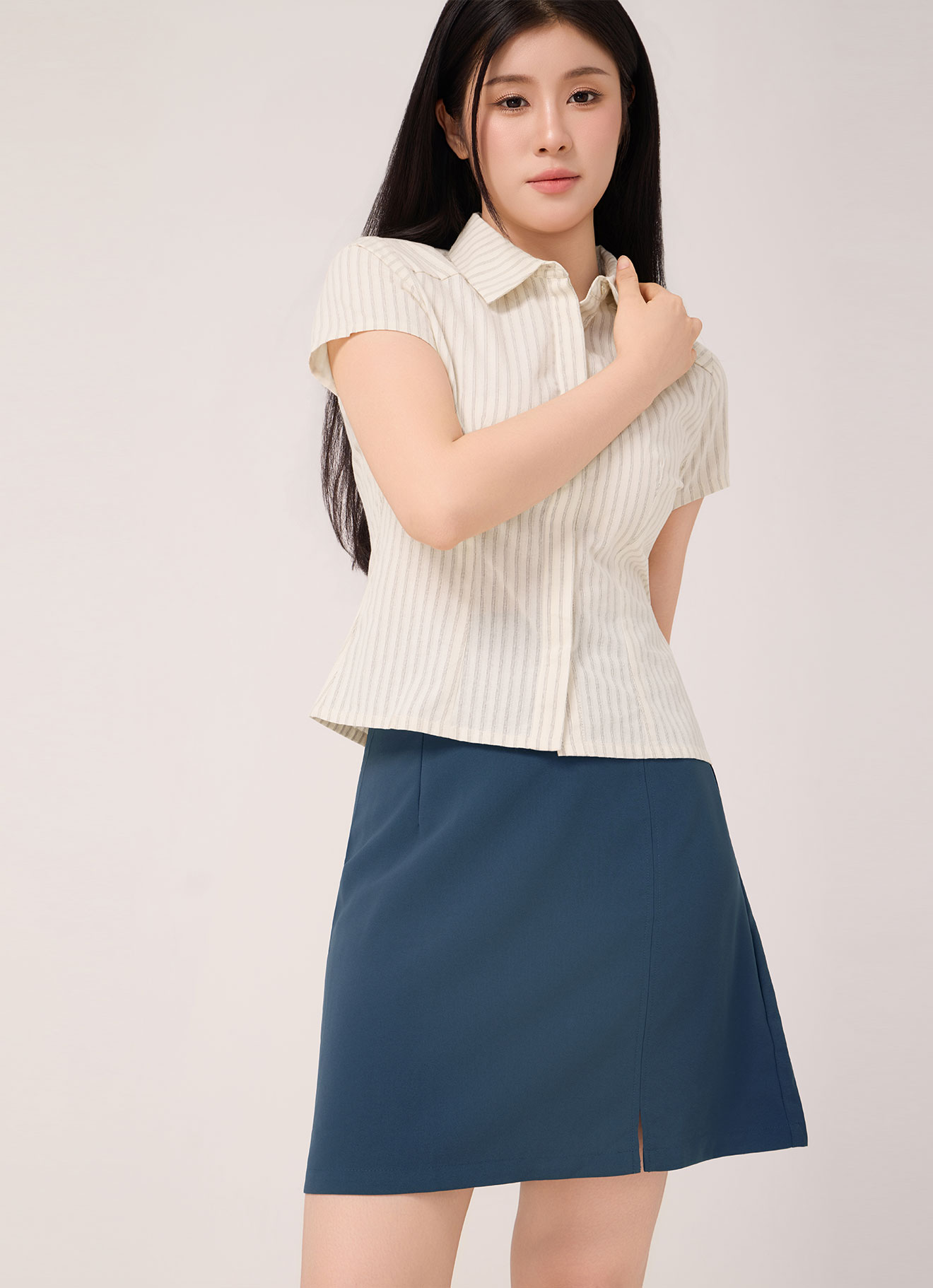 Chestnut by Short Sleeve Striped Shirt