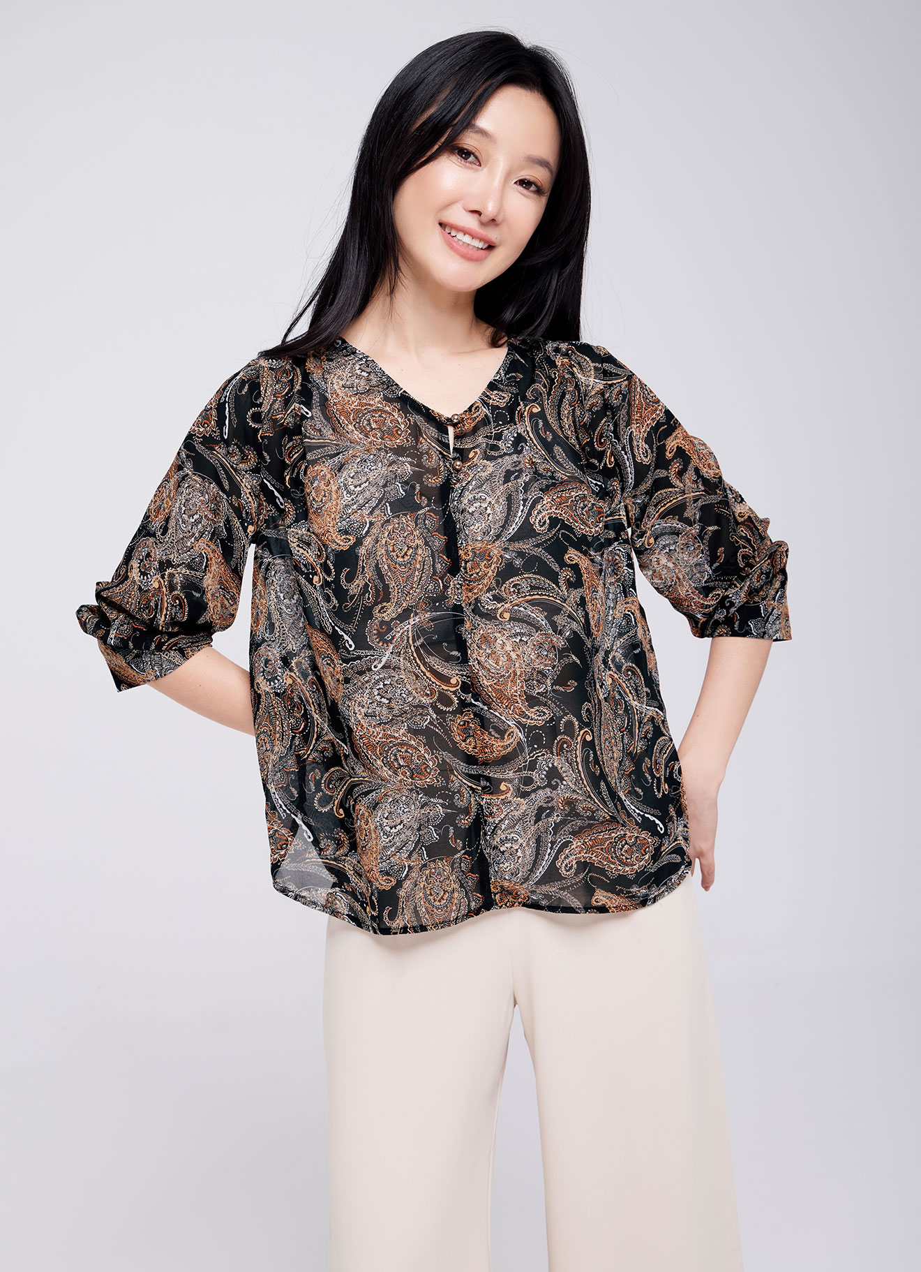 Clay  by Sleeve Blouse