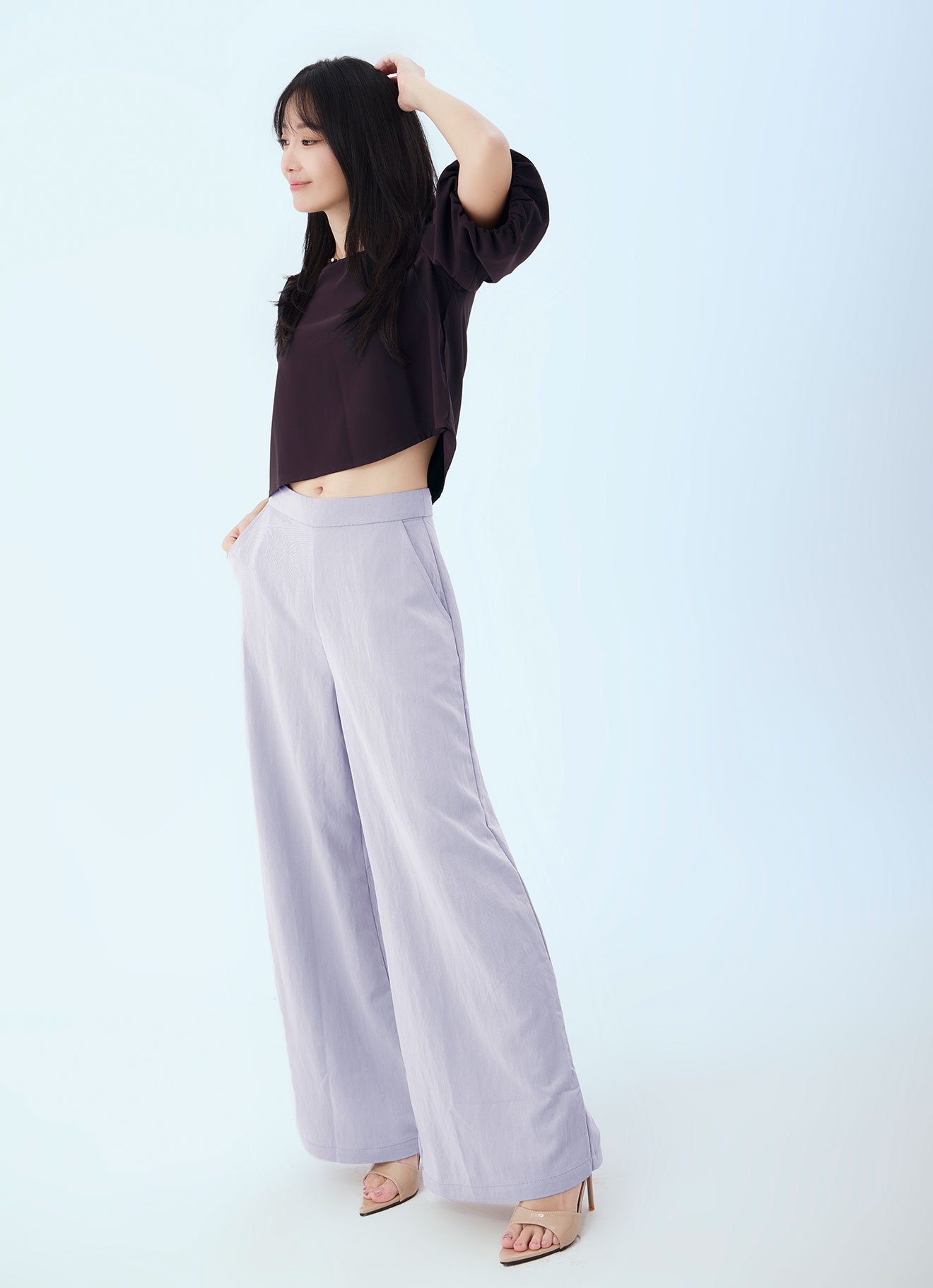 Cloud-Gray  by Wide-leg Pants