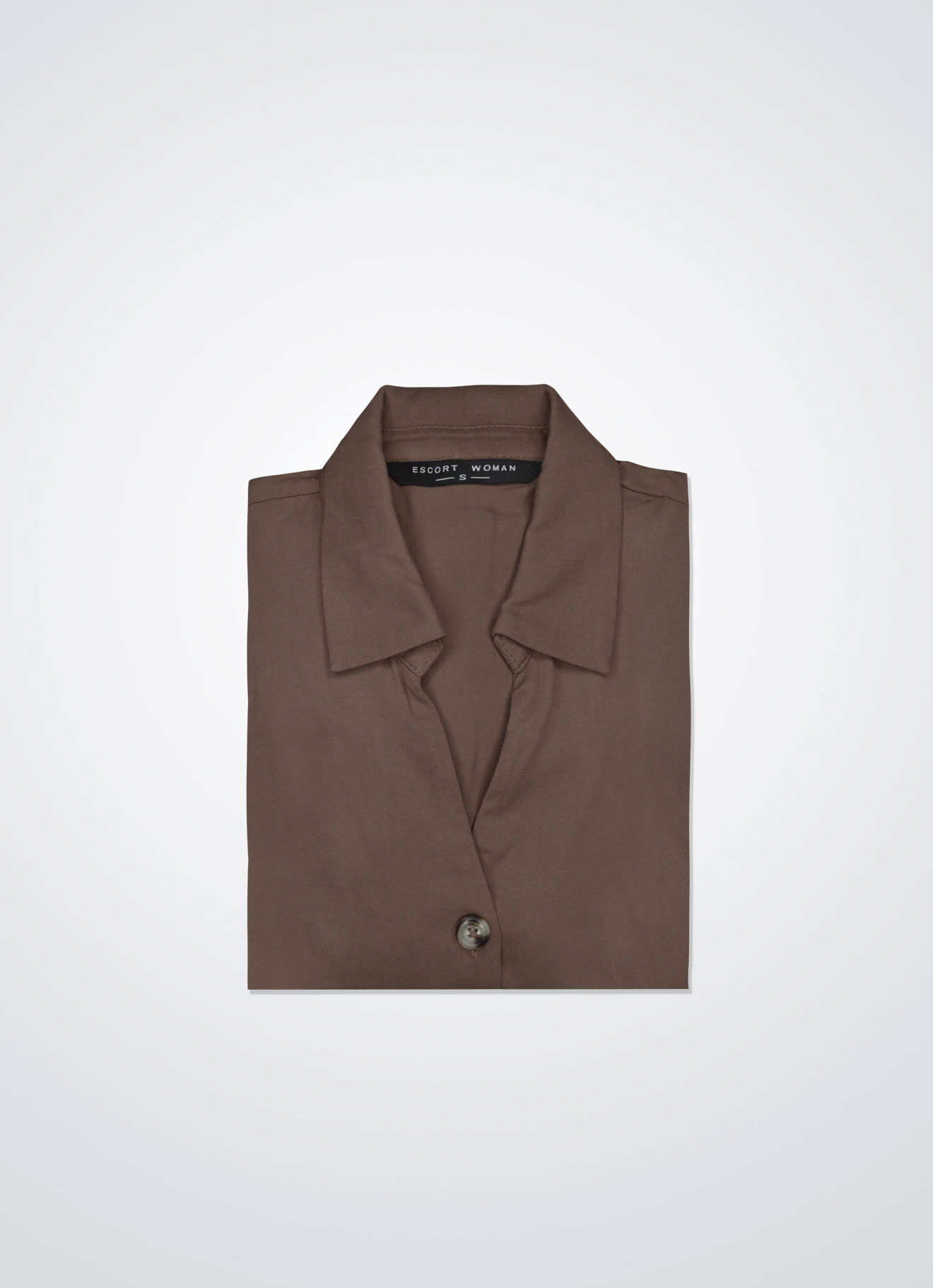 Coffee-Liqueur by Shirt Collar Dress with Belt