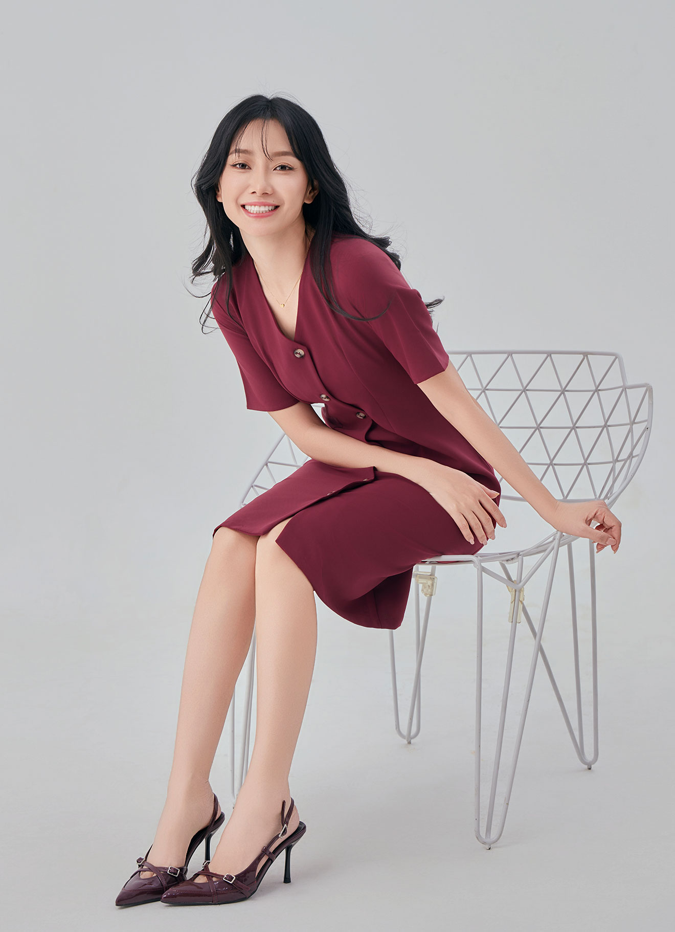 Cordovan by V-Neck Dress