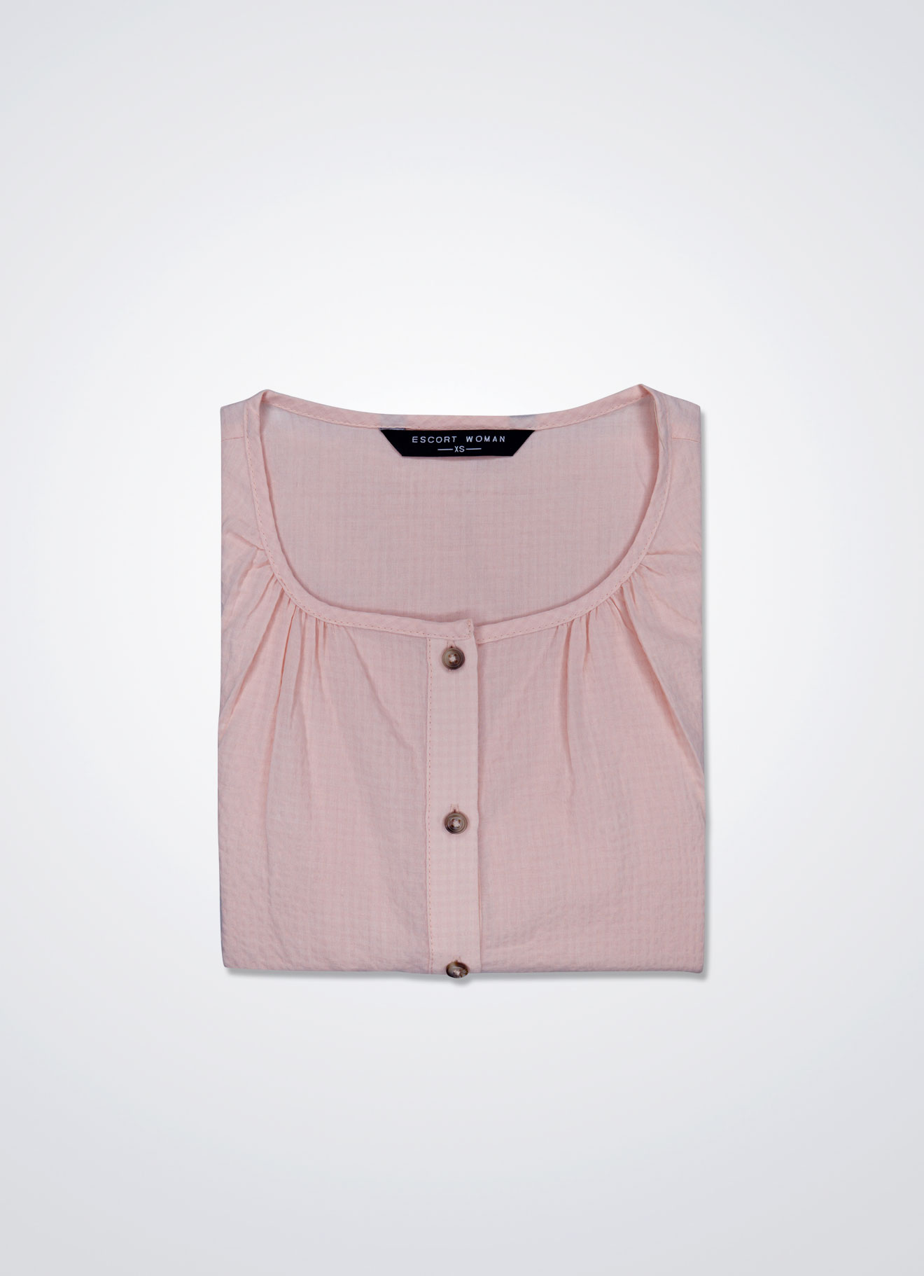 Cream-Pink by Sleeve Blouse