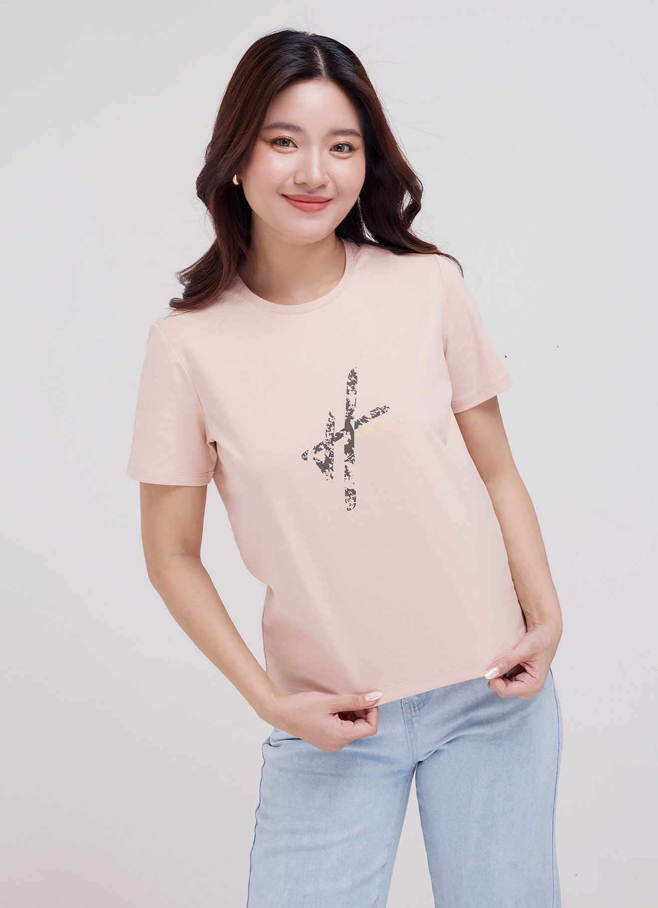 Cream-Tan by Printed Top