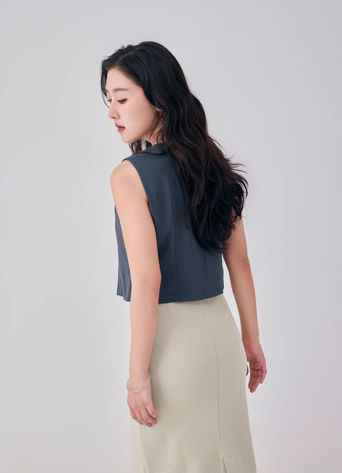 Dark-Slate  by Sleeveless Top