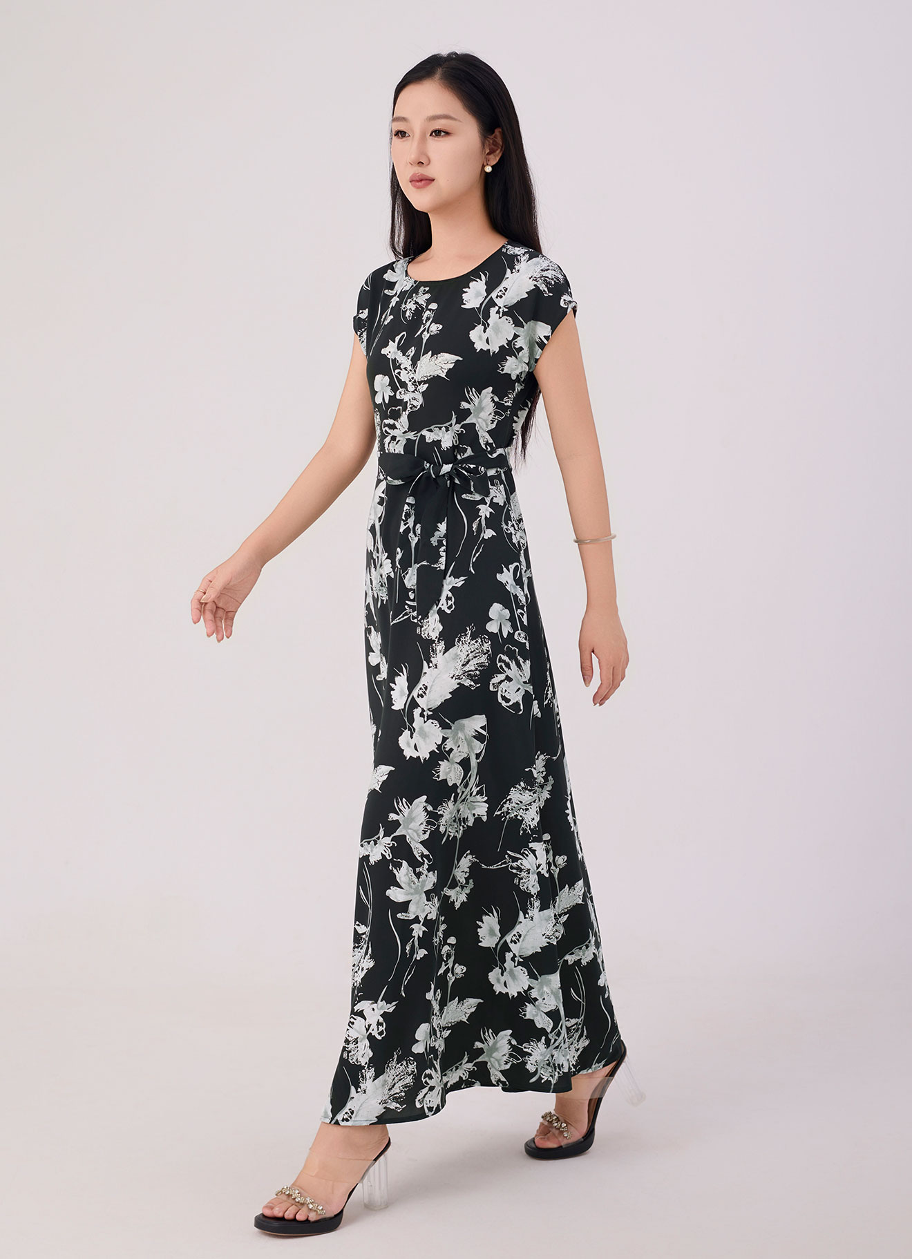 Deep-Forest by Floral Printed Dress