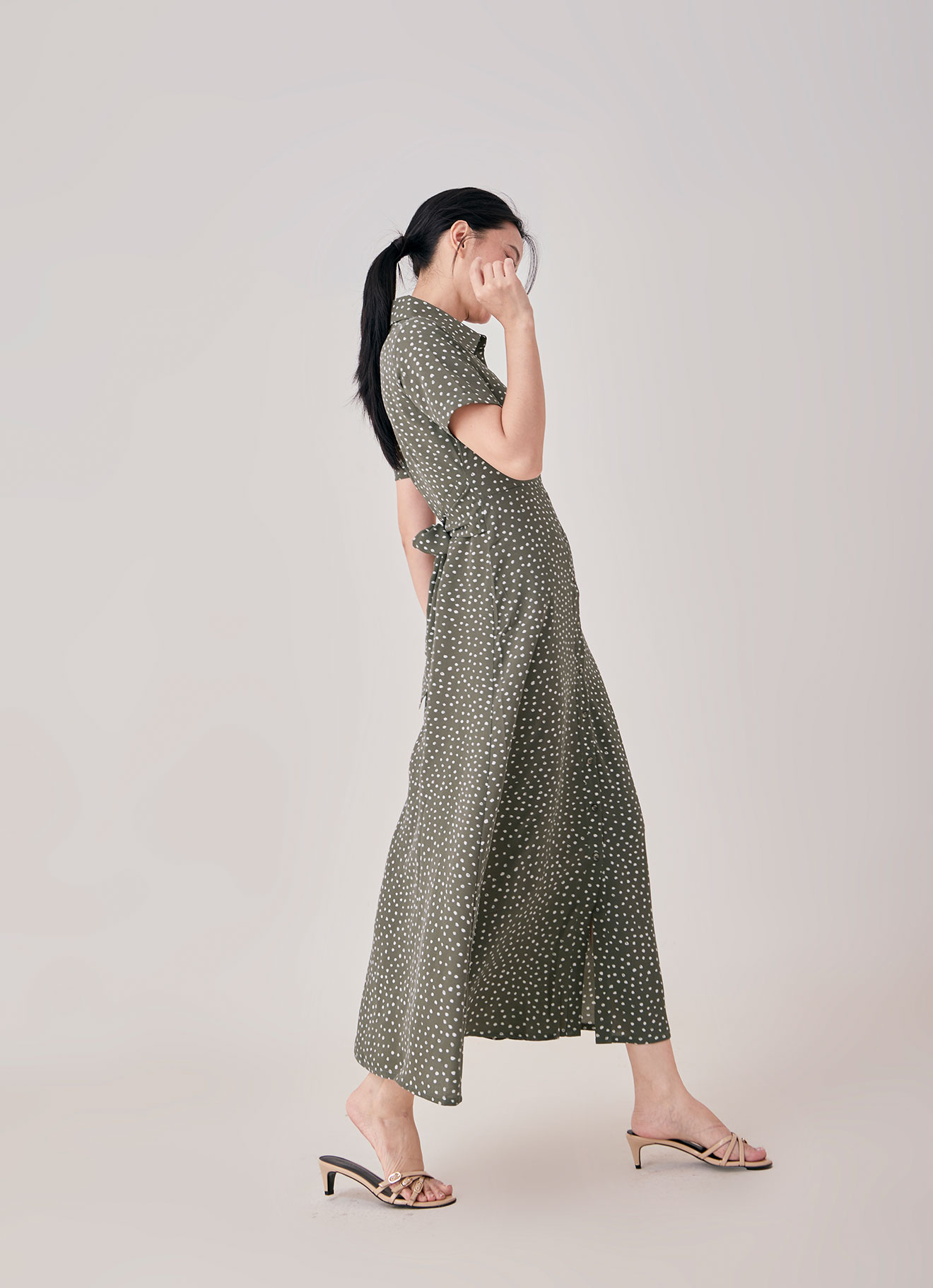 Deep-Lichen-Green by SHORT SLEEVE DRESS
