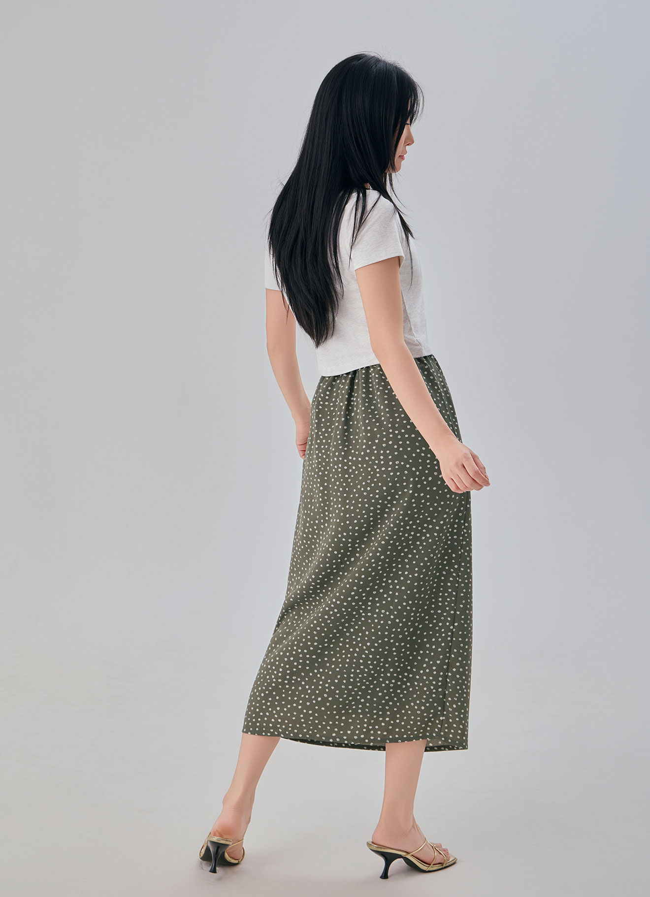 Deep-Lichen-Green by Midi Skirt
