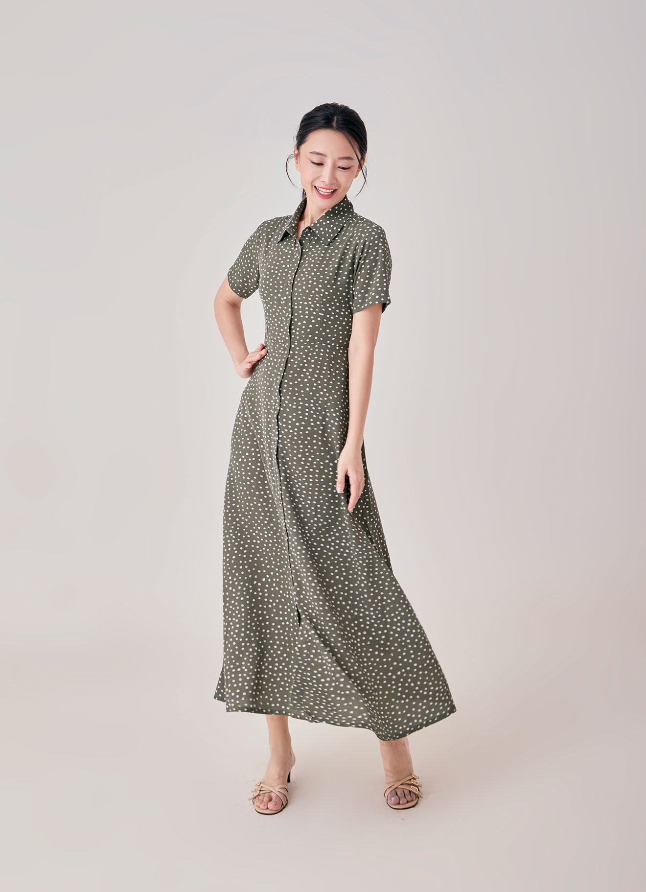 Deep-Lichen-Green by SHORT SLEEVE DRESS