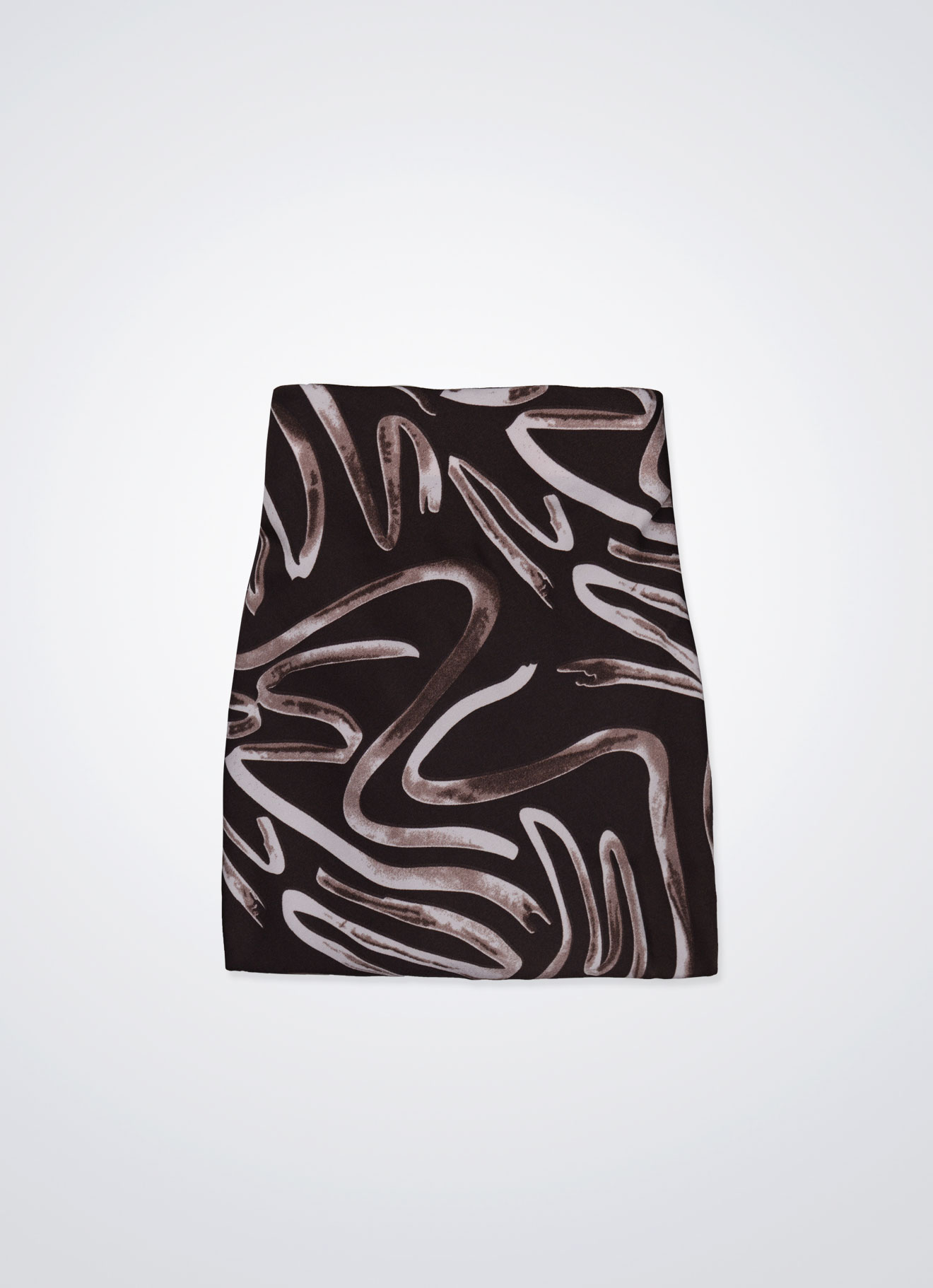 Deep-Mahogany by Printed A-Line Skirt