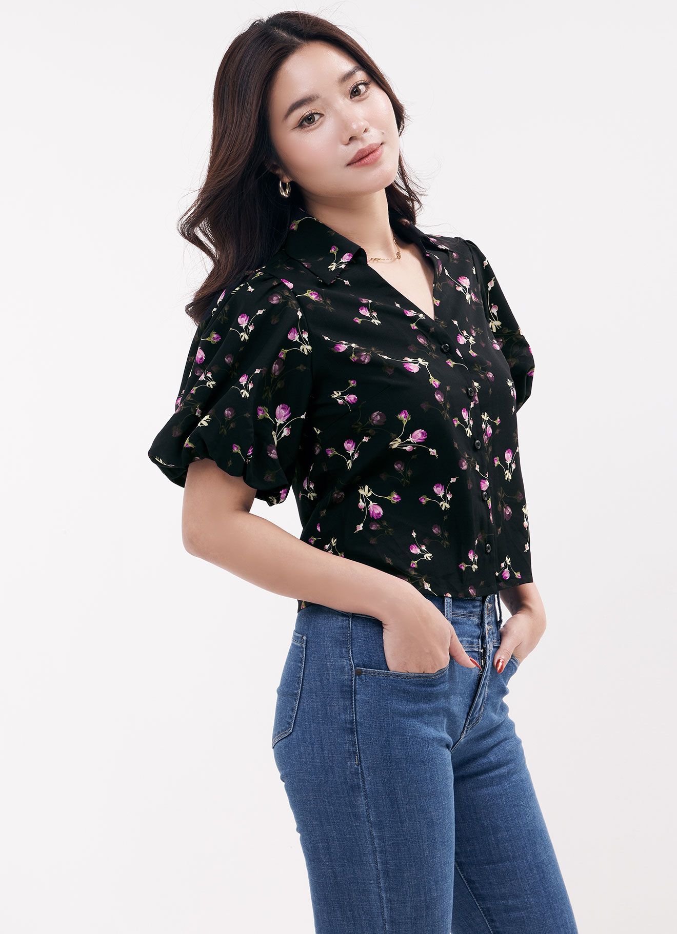 Deep-Orchid  by Sleeve Top