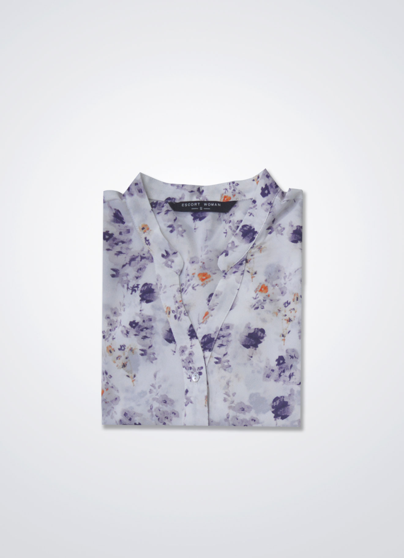 Deep-Purple by Floral Printed Blouse