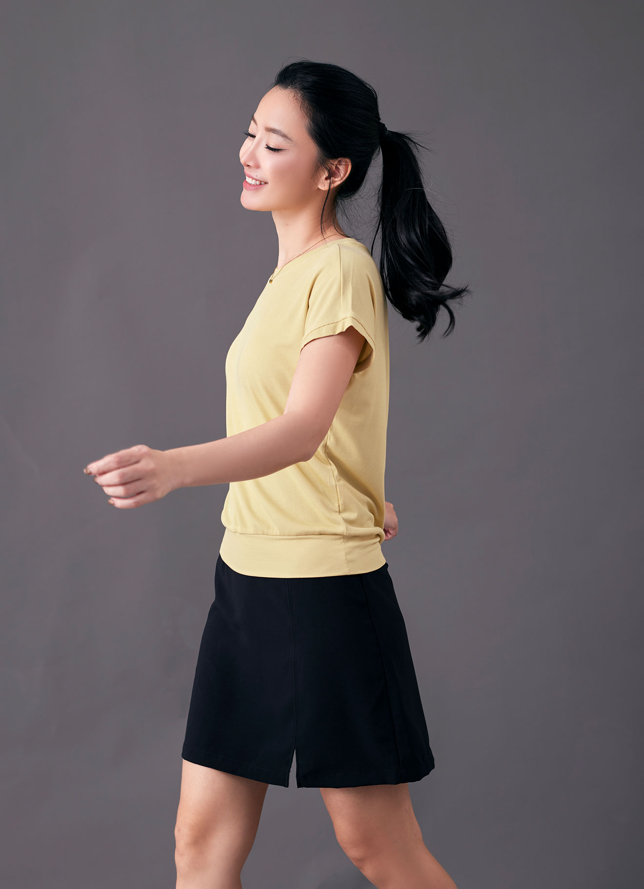 Dusky-Citron by Round Neck Blouse