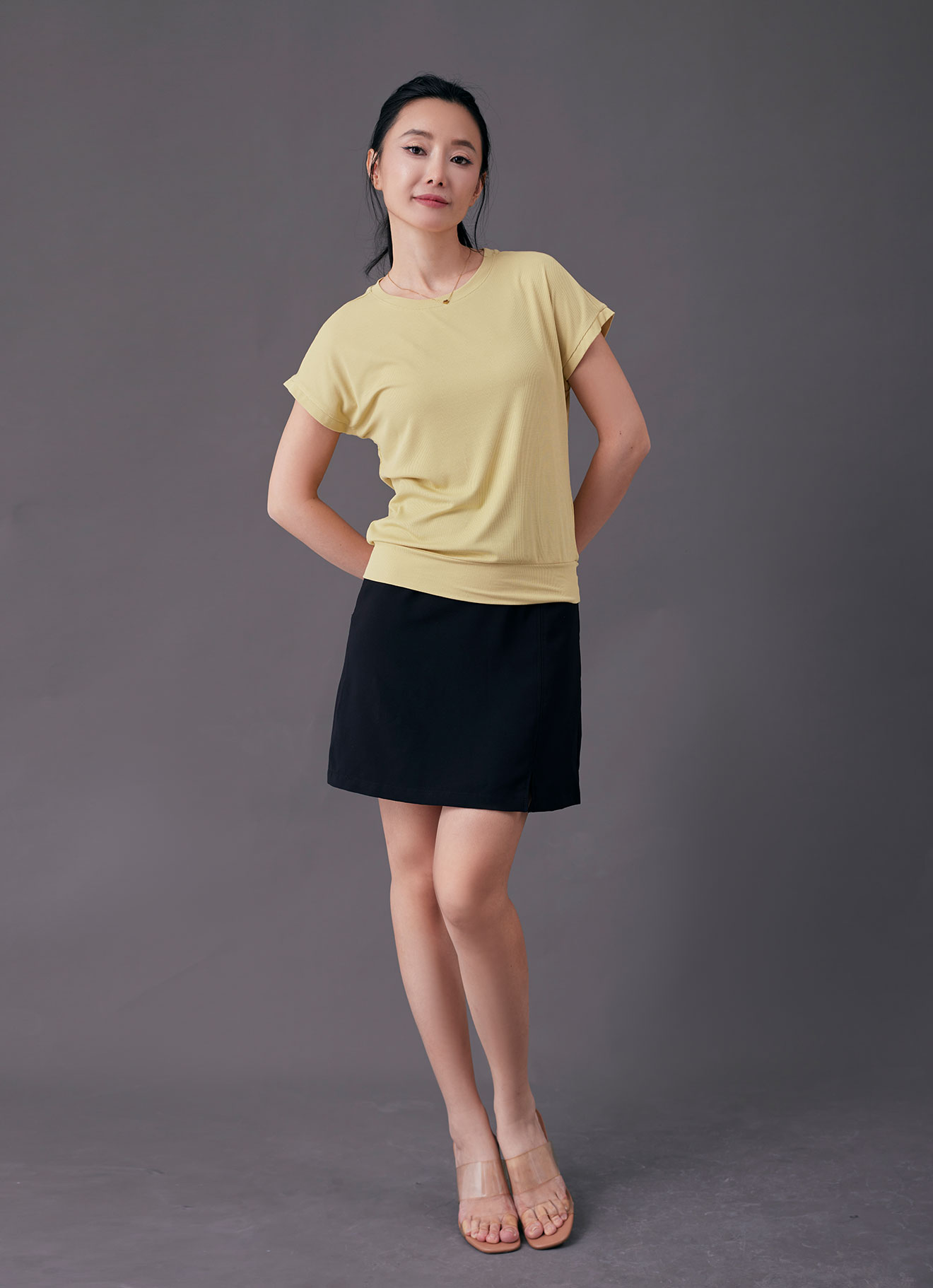Dusky-Citron by Round Neck Blouse