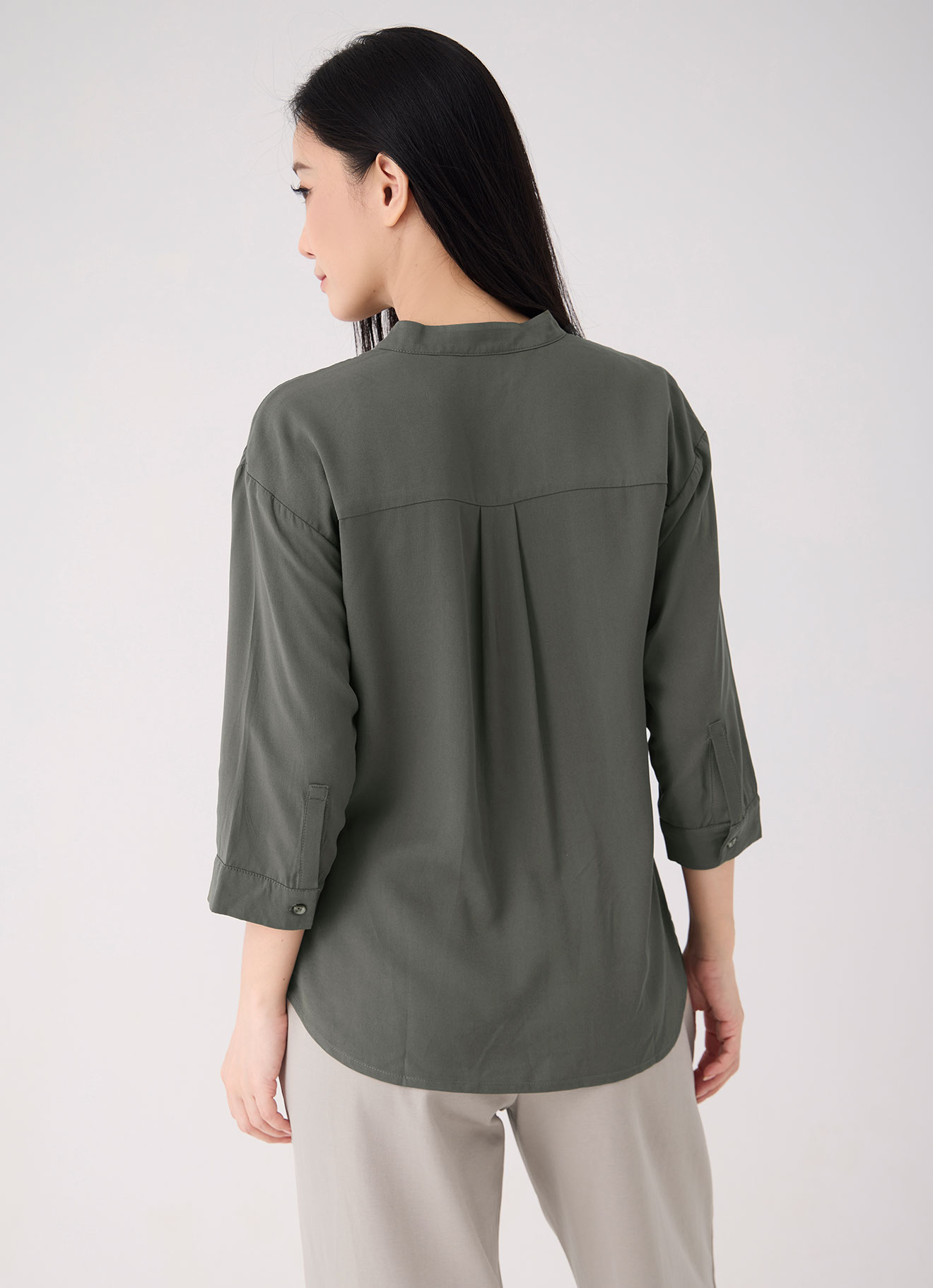Dusty-Olive by Sleeve Blouse