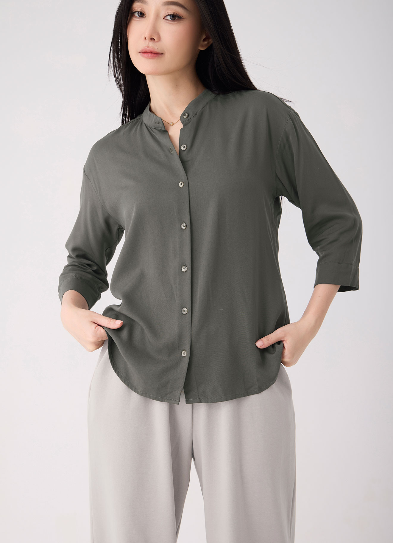 Dusty-Olive by Sleeve Blouse