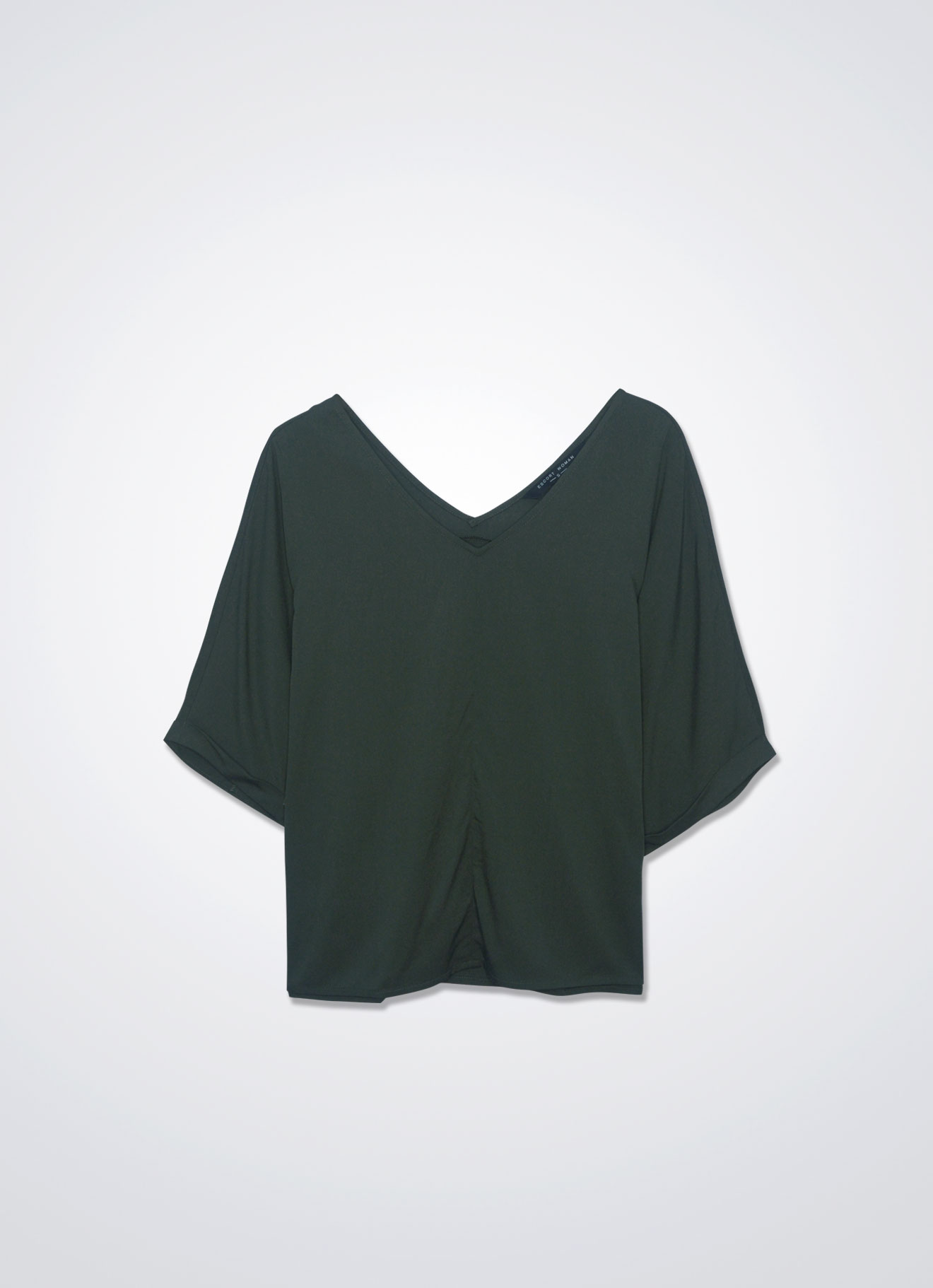 Dusty-Olive by V-Neck Blouse