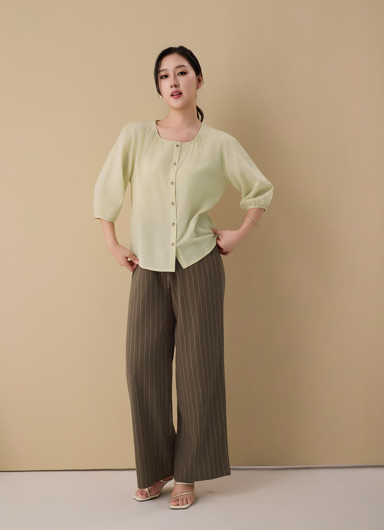 Dusty-Yellow by Sleeve Blouse