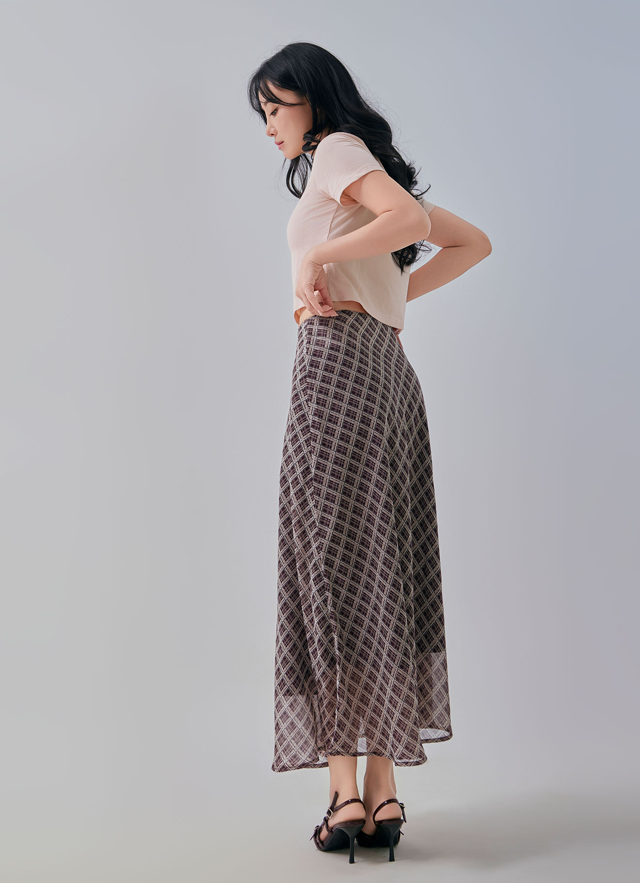Eggplant  by A-Line Maxi Skirt