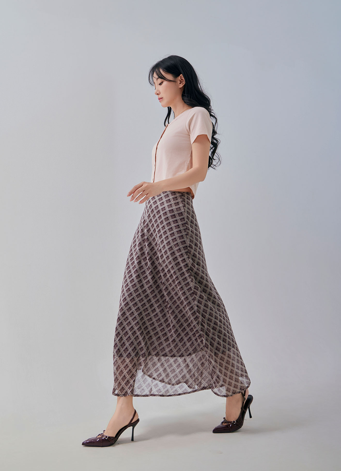 Eggplant  by A-Line Maxi Skirt