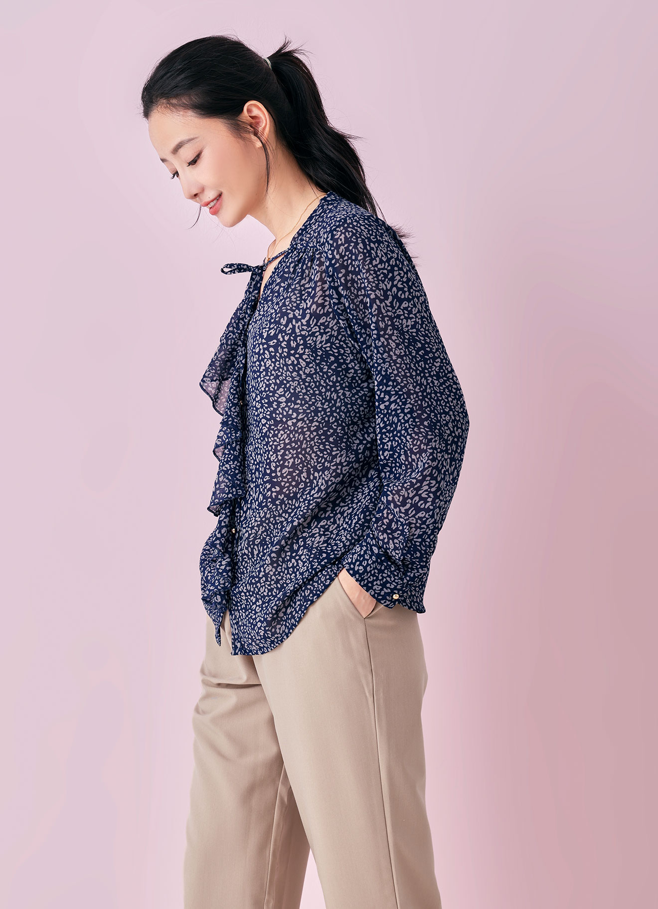 Estate-Blue by BLOUSE WITH RUFFLES