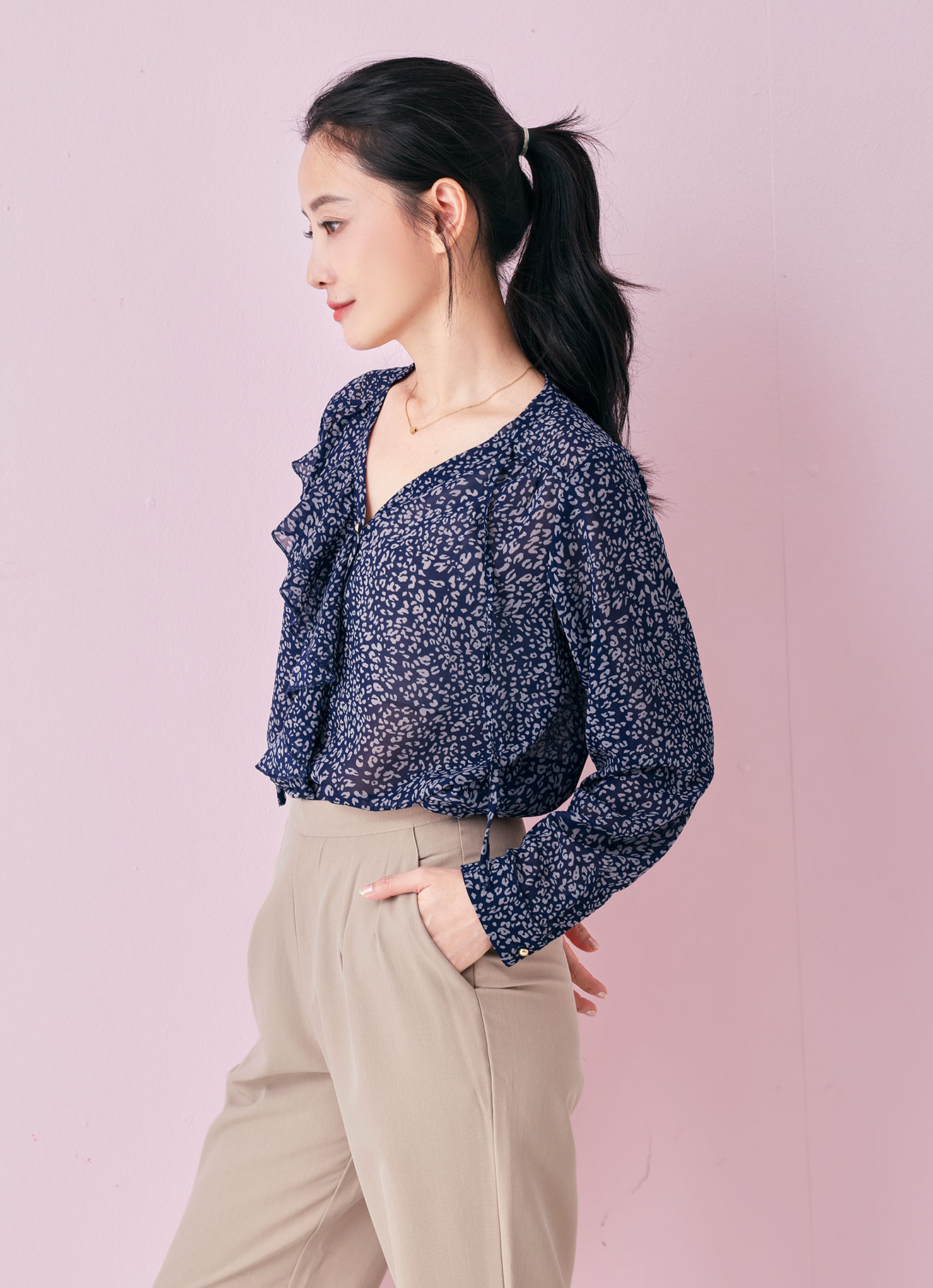 Estate-Blue by BLOUSE WITH RUFFLES