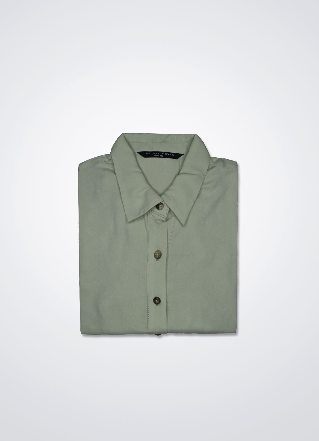 Fog-Green by Shirt Collor Blouse