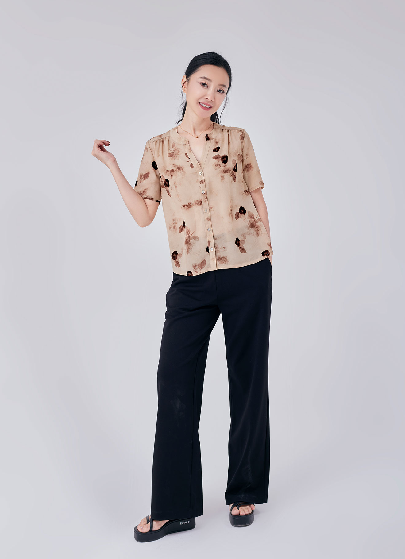 Friar-Brown by Sleeve Blouse